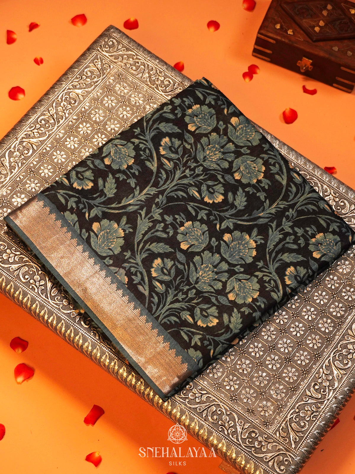 Black Munga Tussar Saree