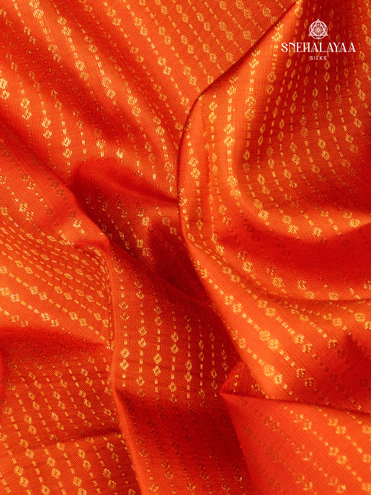 Rust Orange Kanjivaram Silk Saree