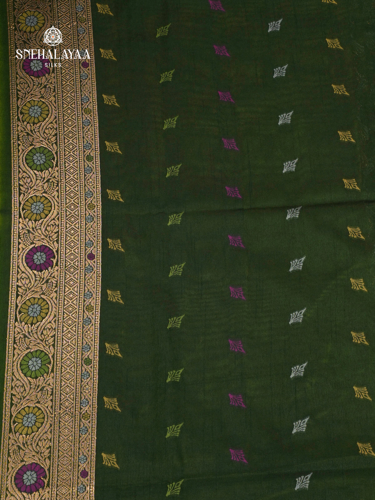 Lime Green Ikat Saree