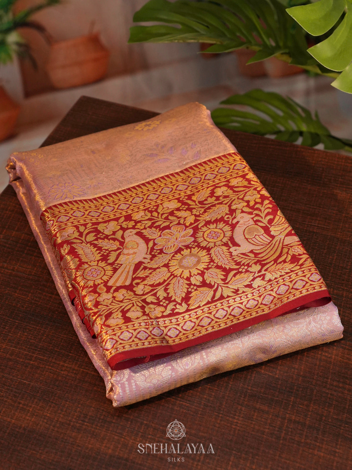 Antique Gold Kanjivaram Silk Saree