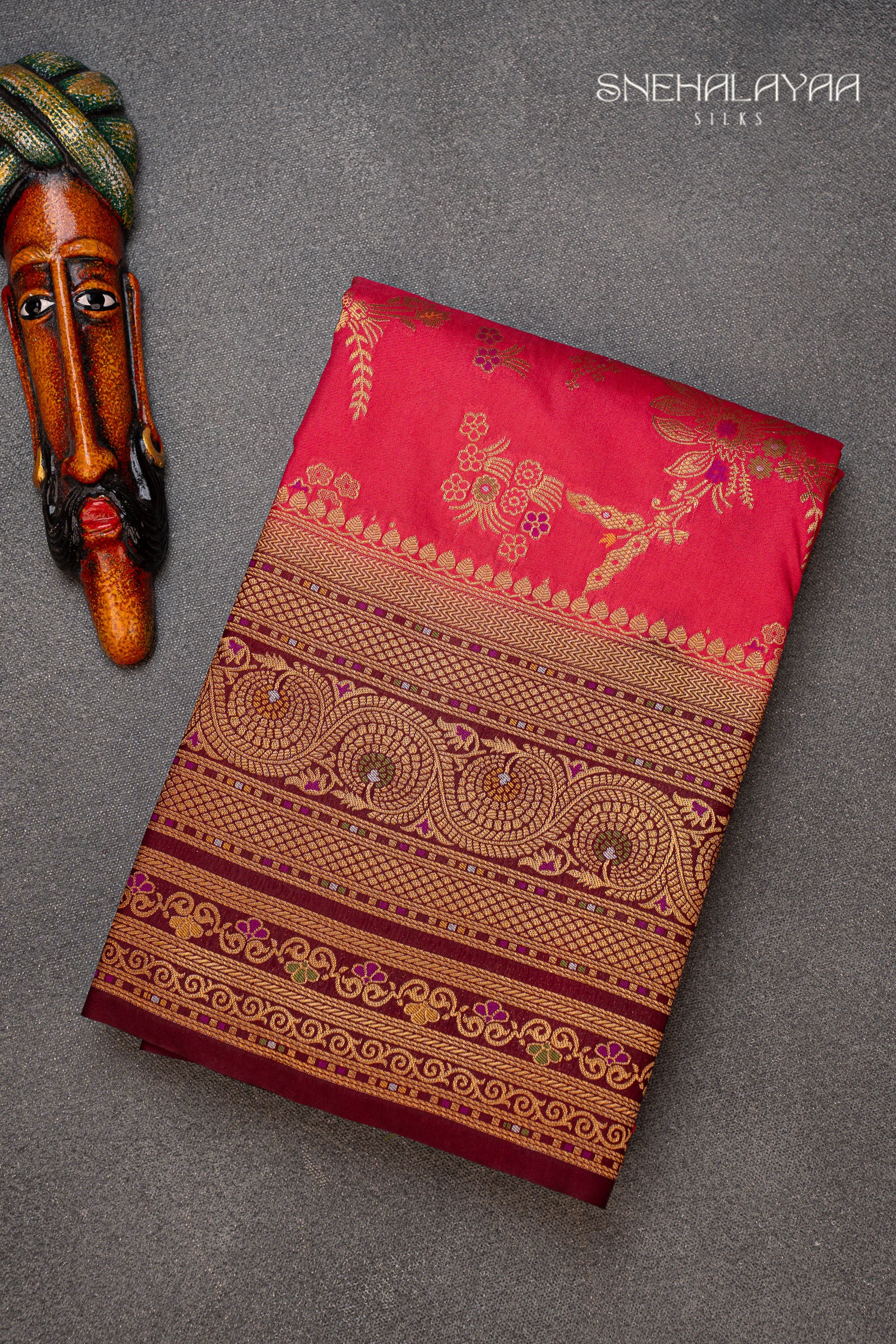 Hot Pink Dola Silk Saree