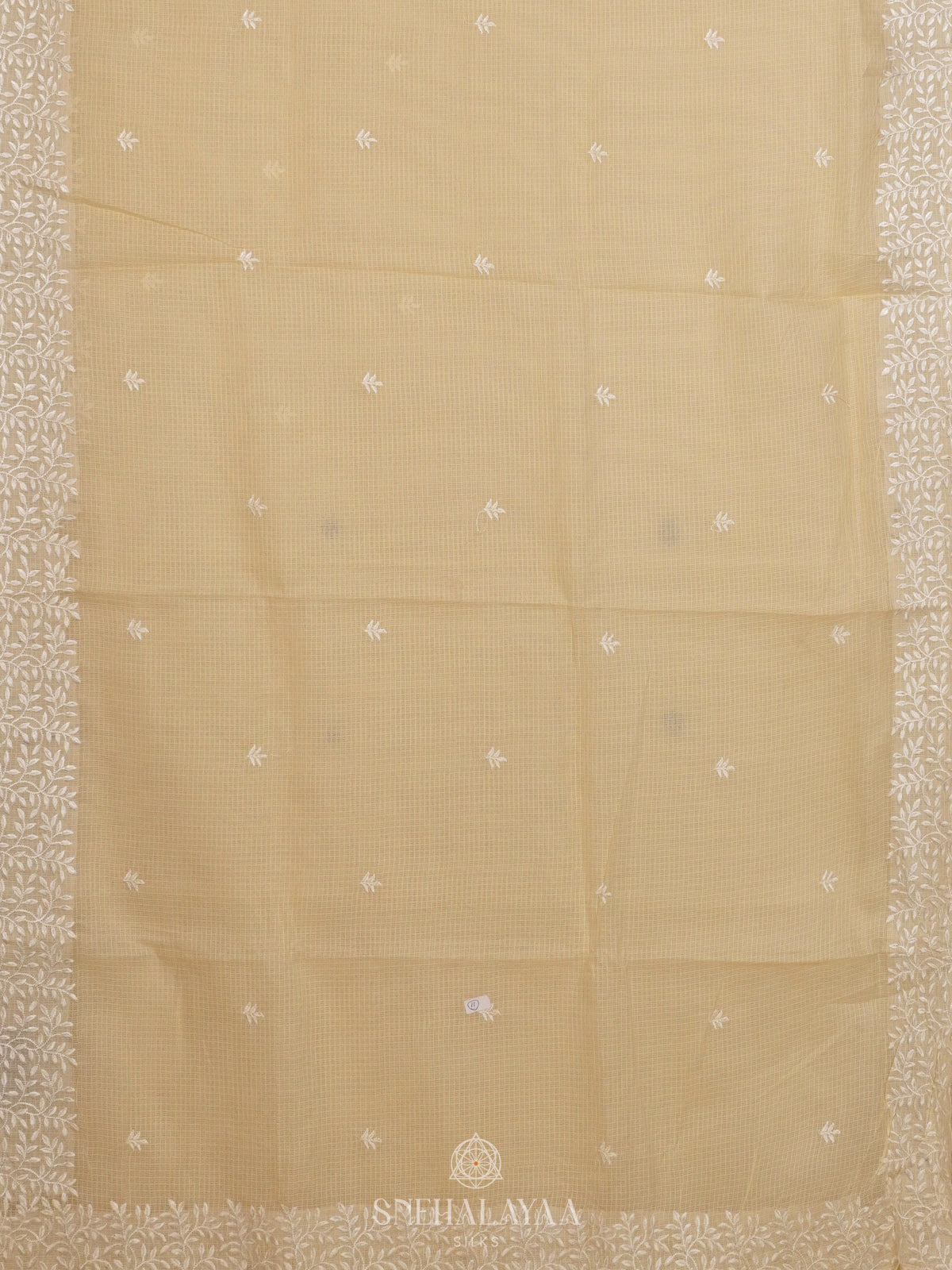 Cream Kota Embroidery Saree