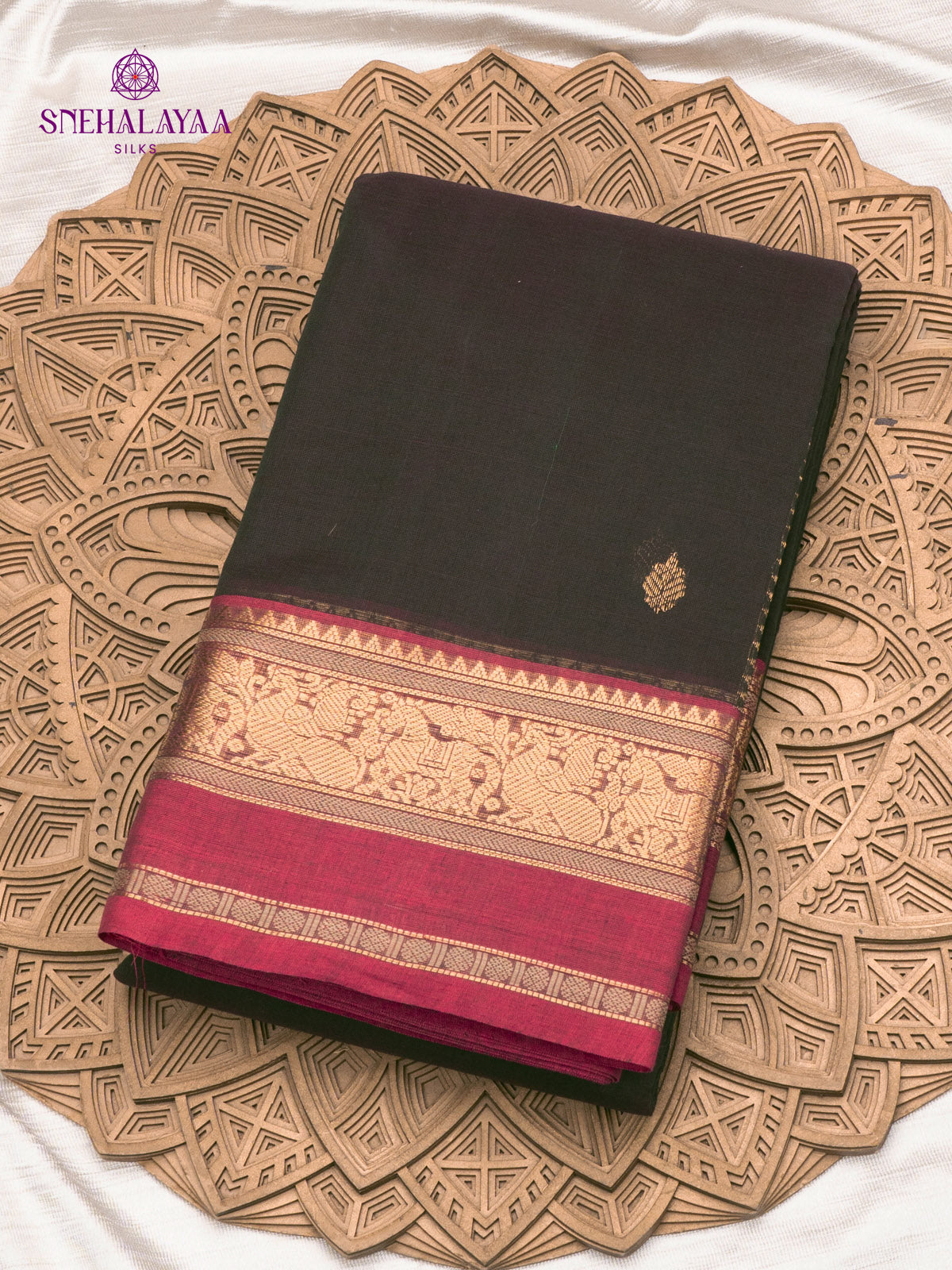Forest Green Pure Kanchi Cotton Saree