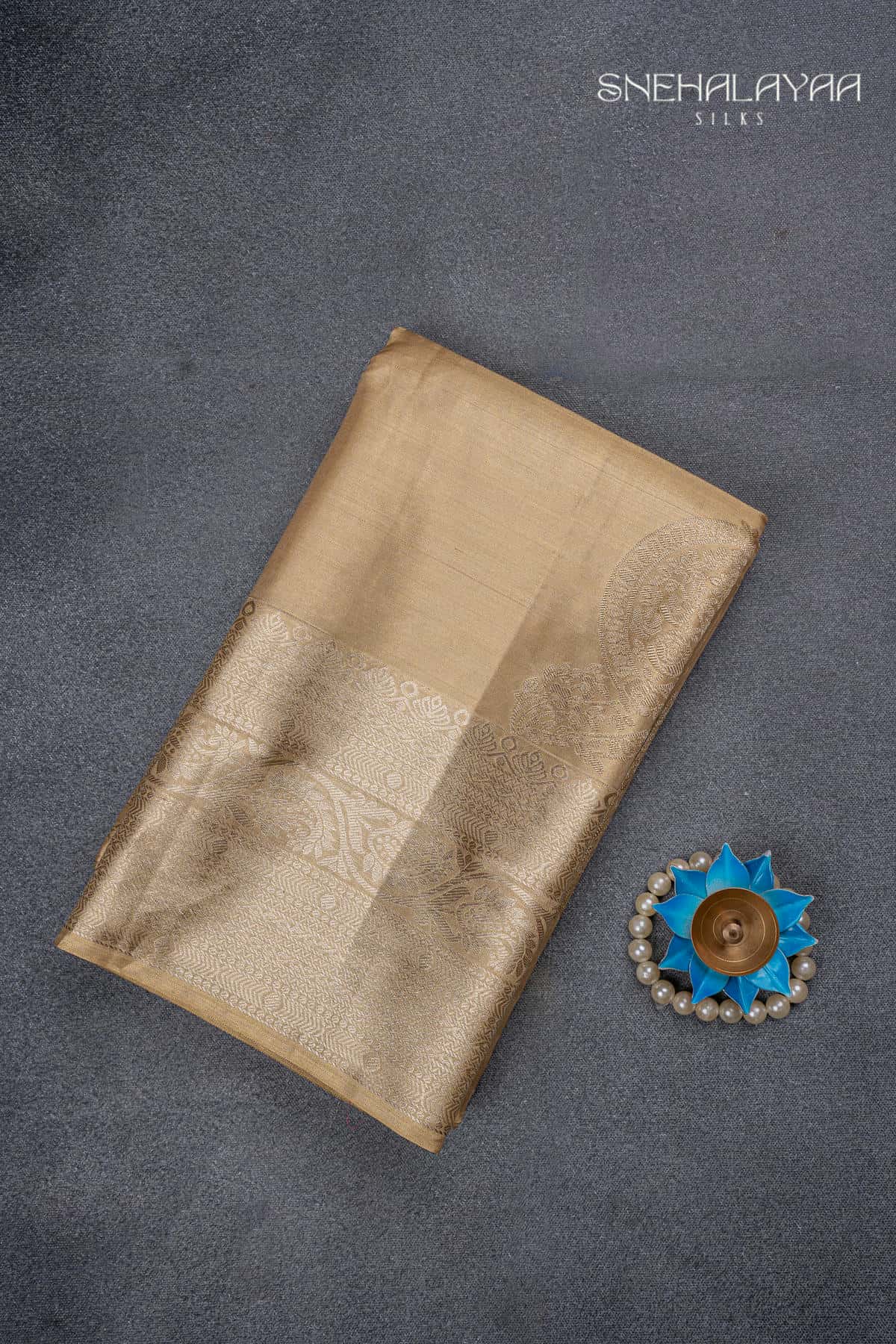 Golden Kancheevaram Tissue Silk Saree
