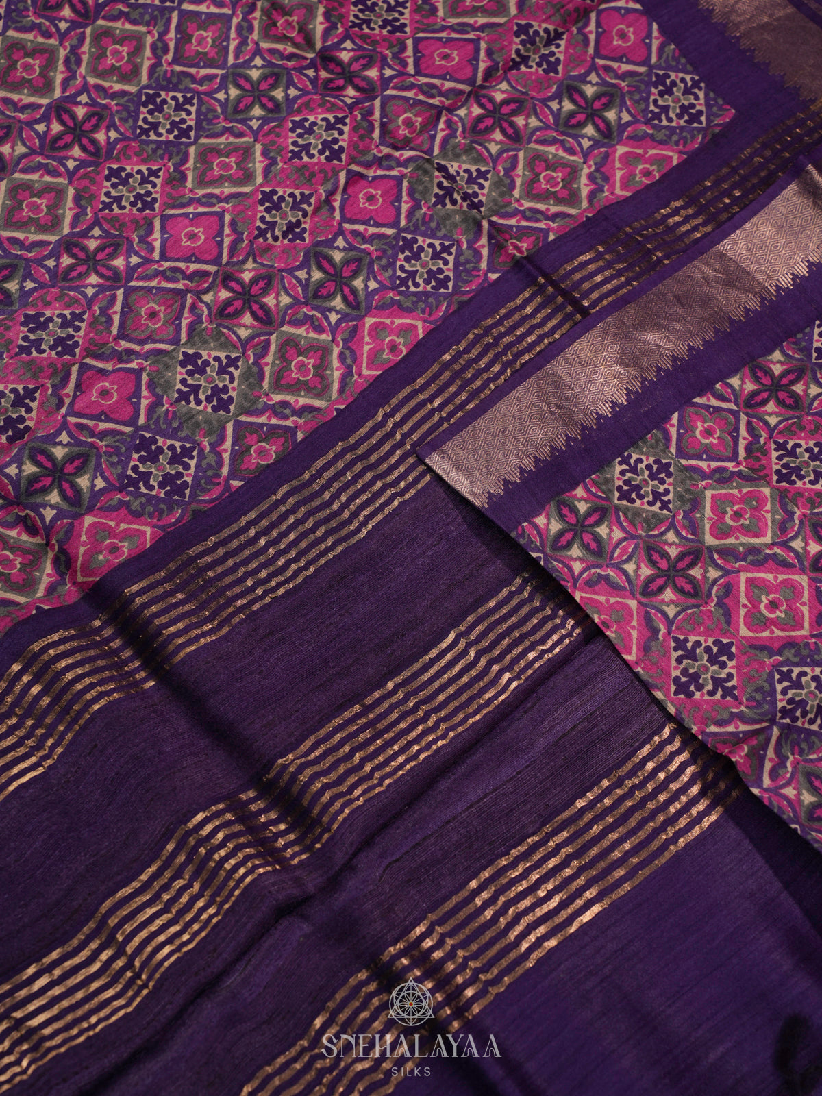 Violet Chanderi Saree