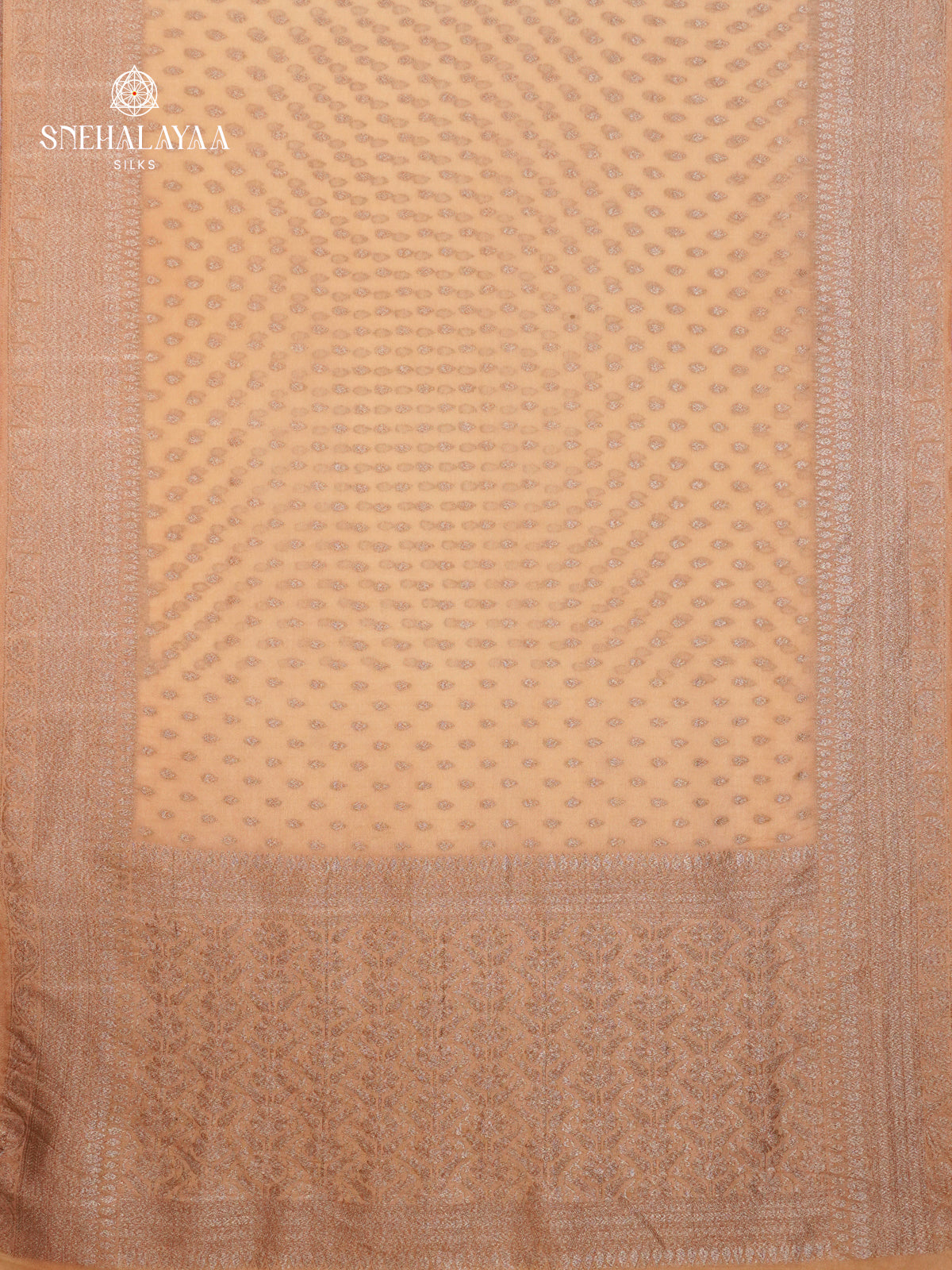 Cream Banaras Crepe Silk Saree