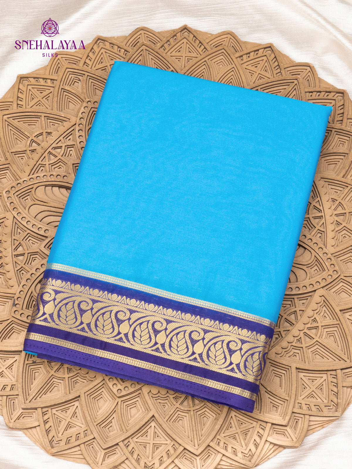 Turquoise Blue Mysore Silk Saree