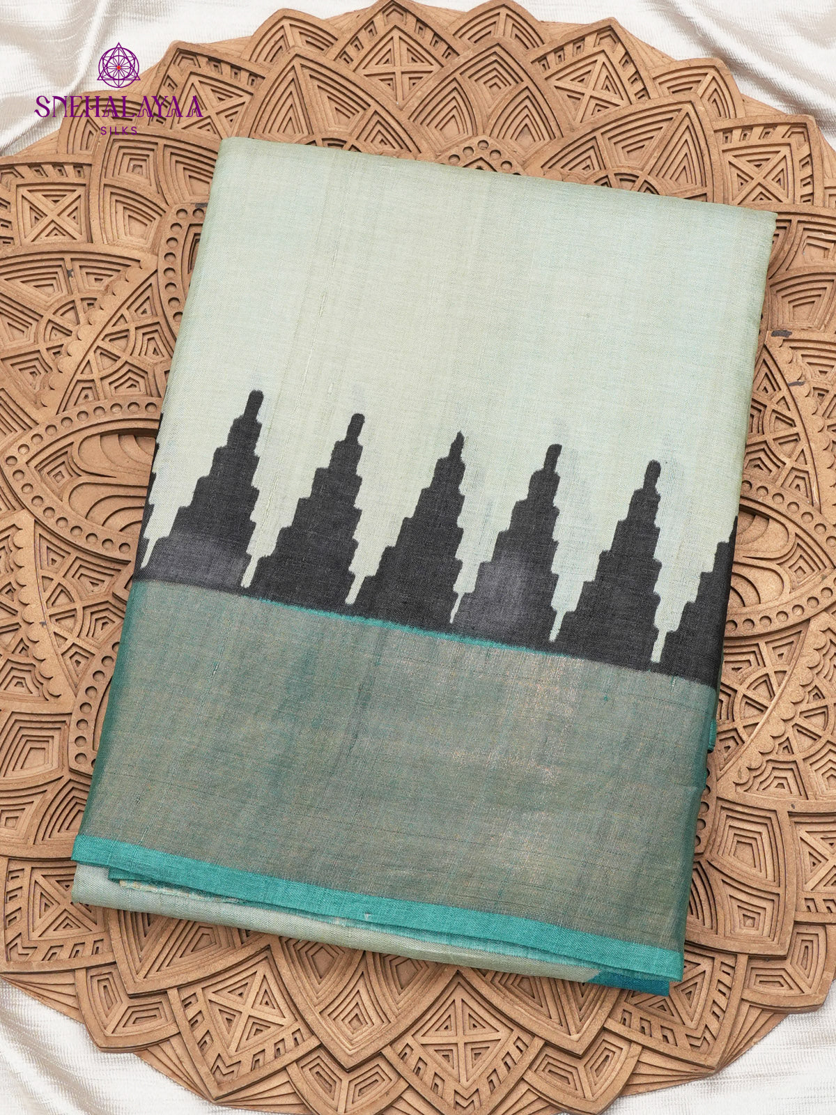 Off White Tussar Silk Saree