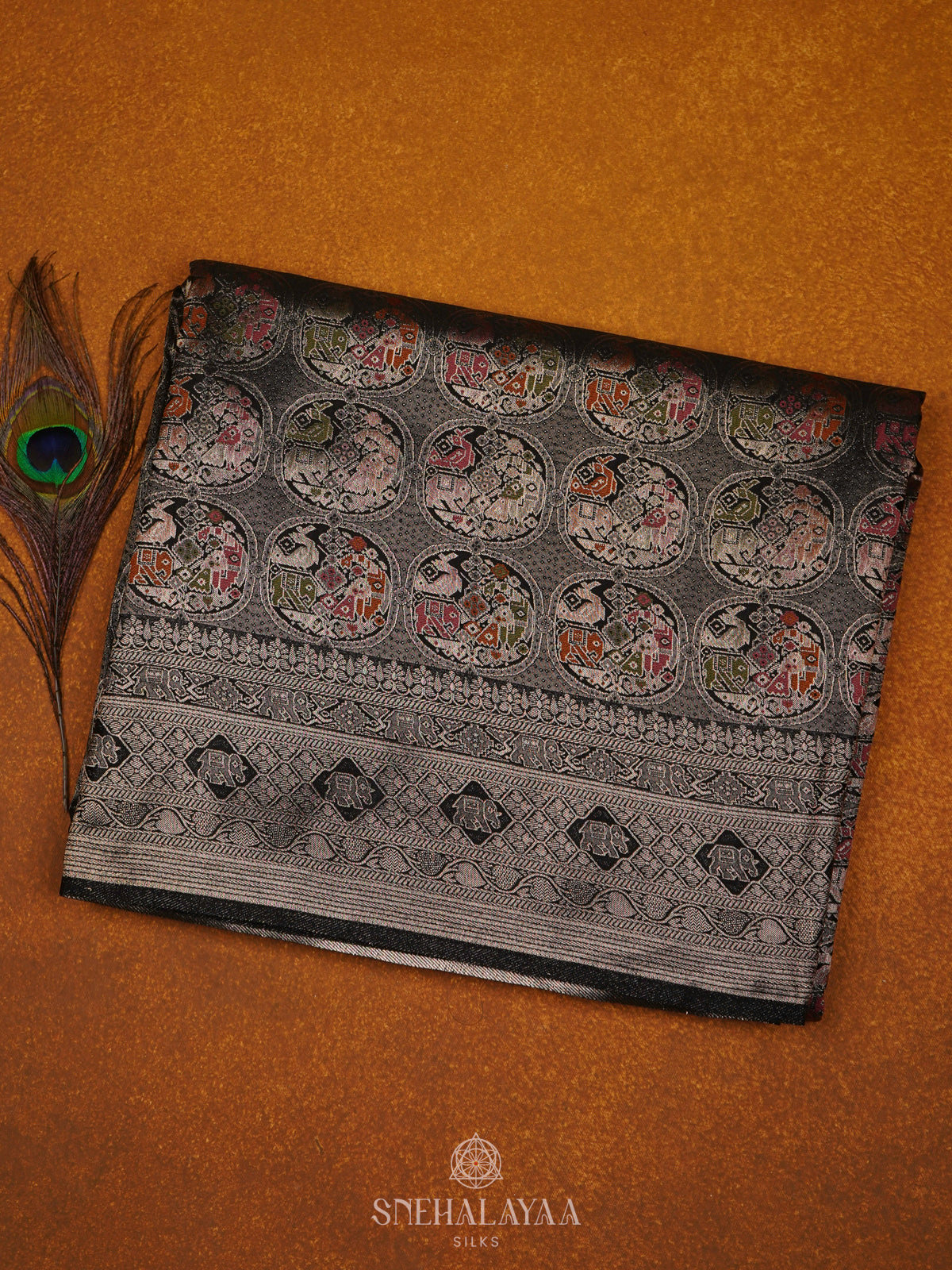 Black Banaras Silk Saree