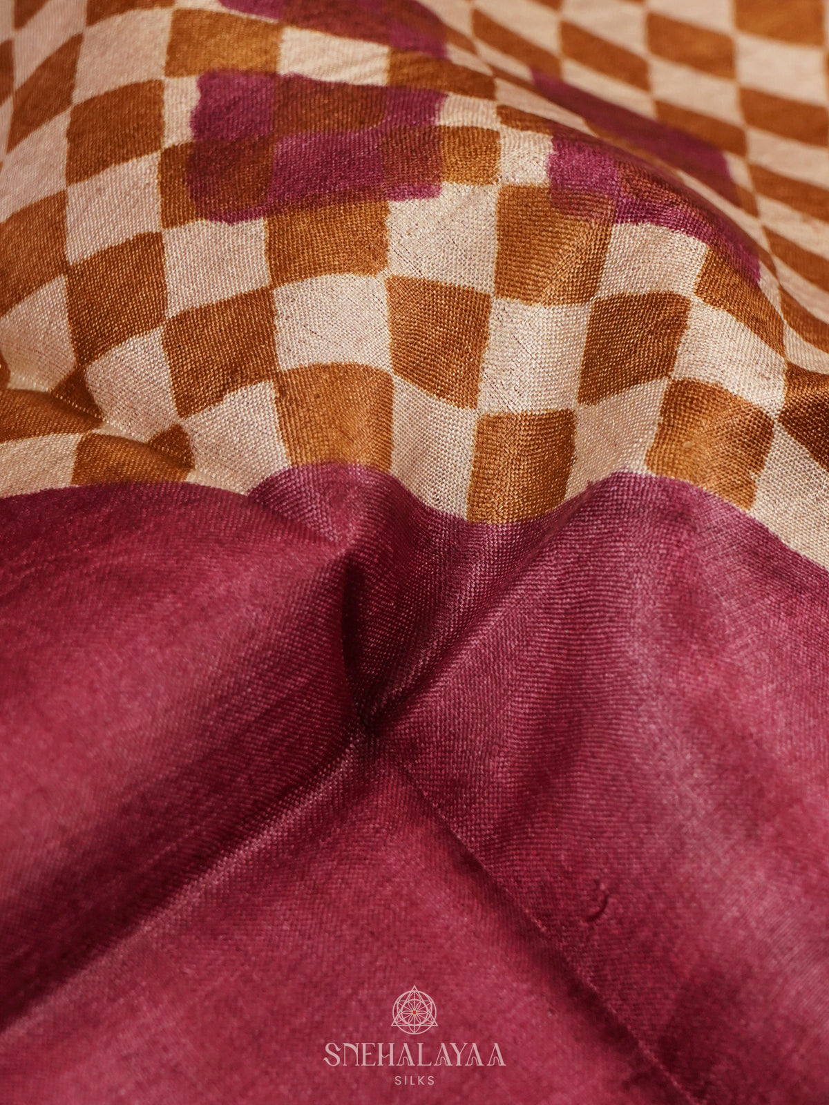 Magenta Tussar Saree