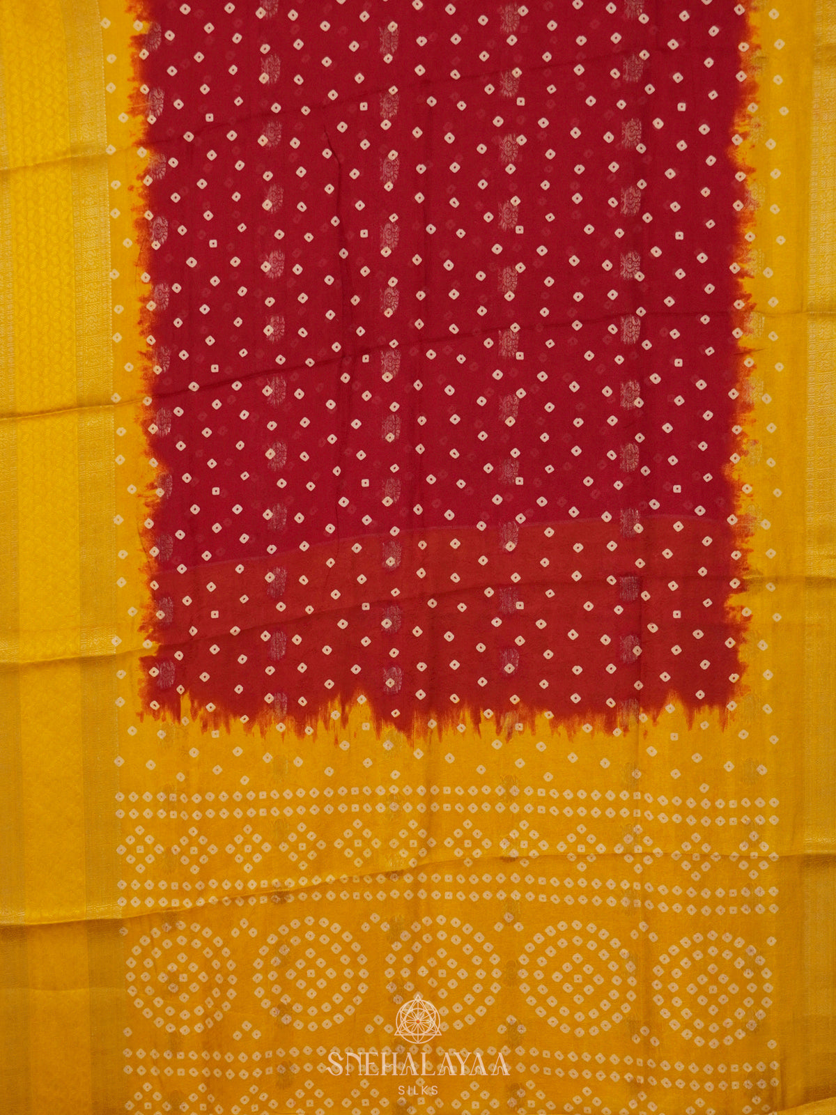 Red Bandhini Saree