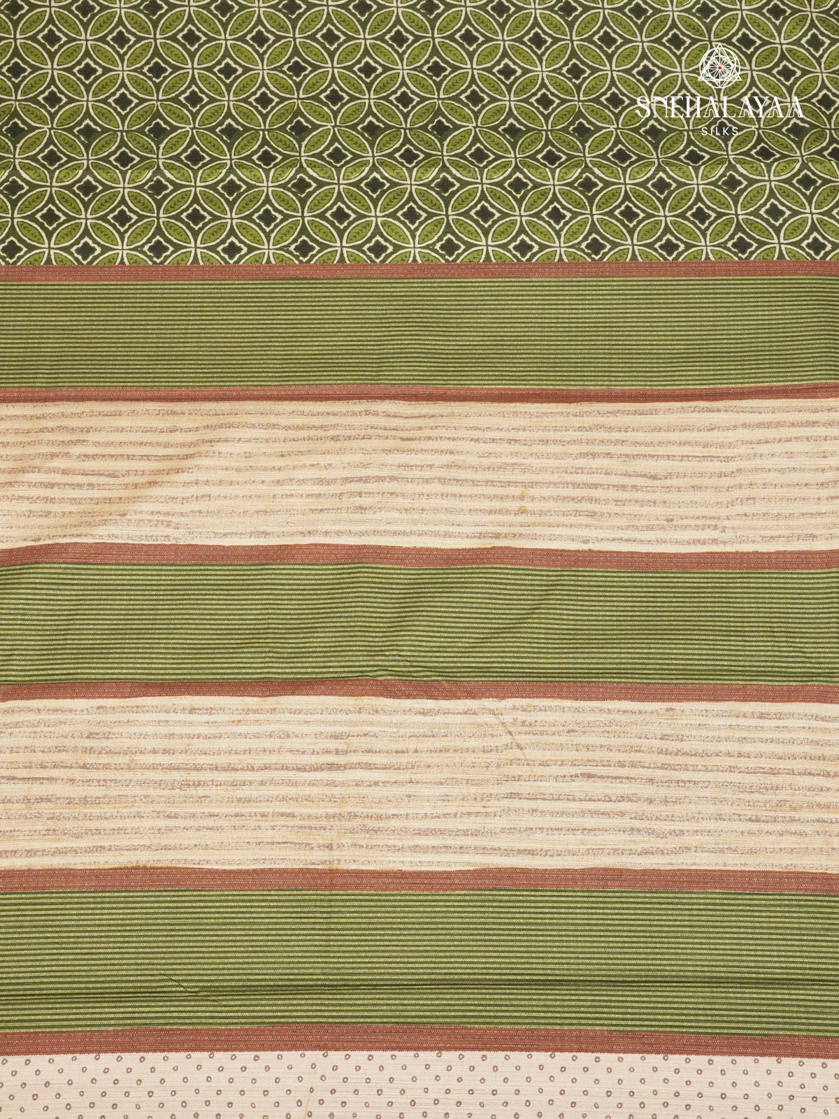 Olive Green Tussar Saree