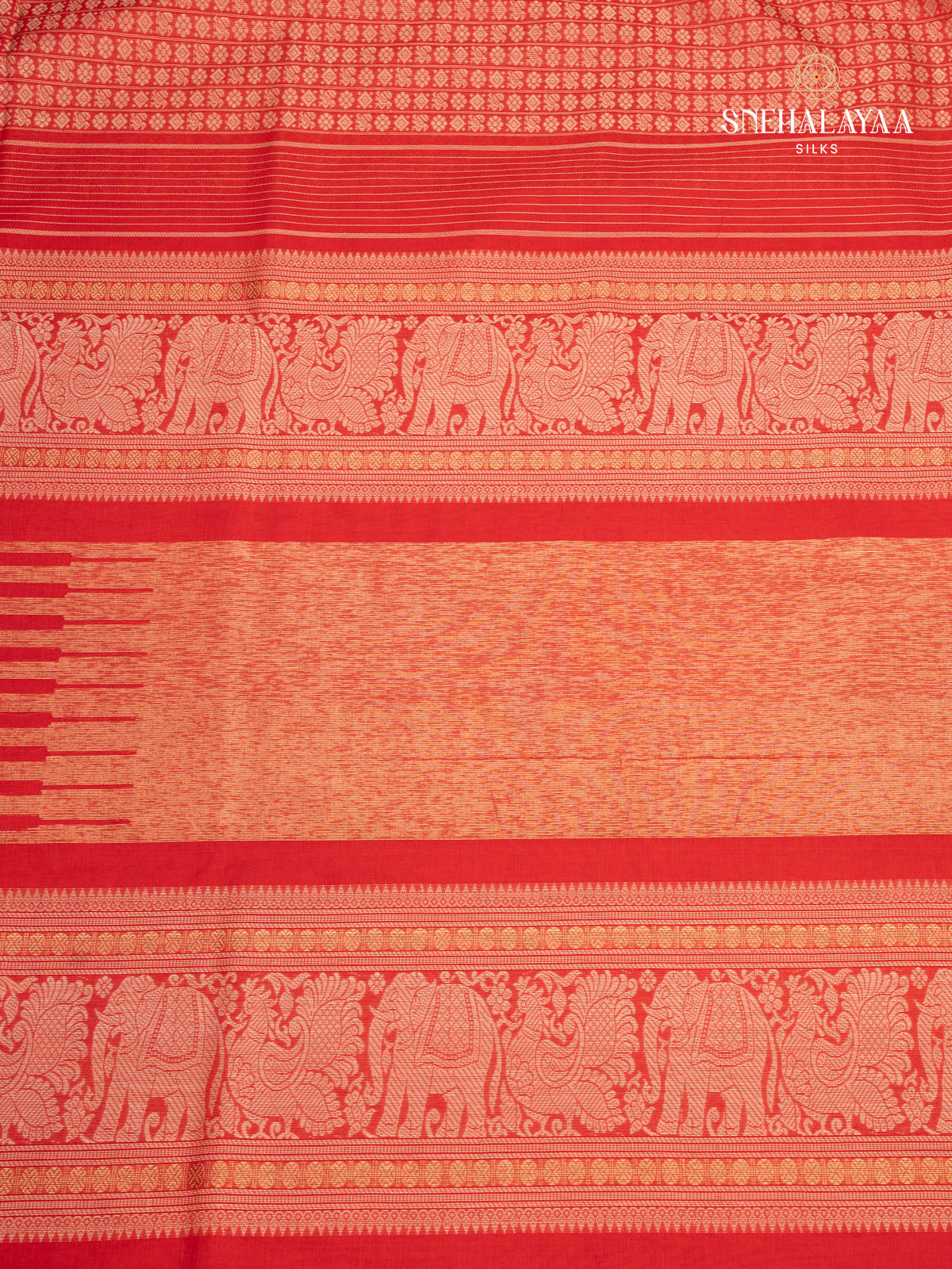 Light Red Kanchi Cotton Saree