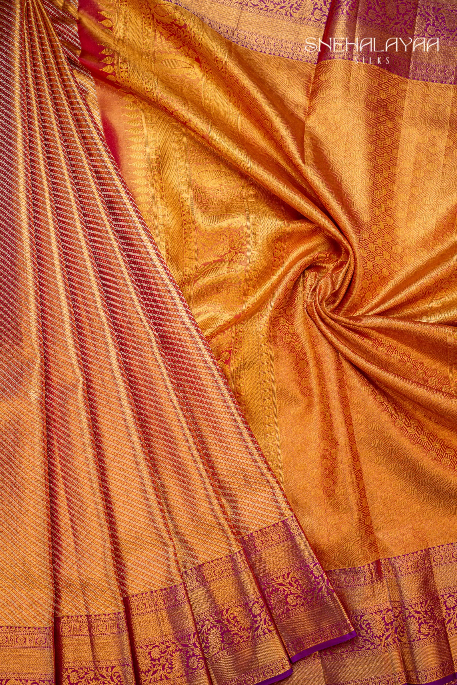 Gold Kancheevaram Silk Saree