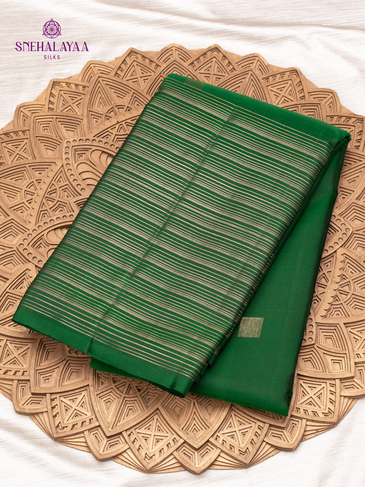 Bottle Green Kanjivaram Silk Saree