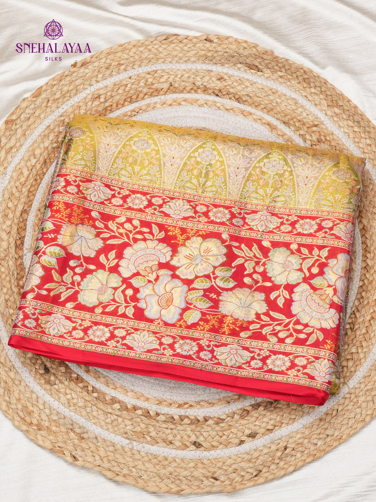 Golden Kanjivaram Tissue Silk Saree