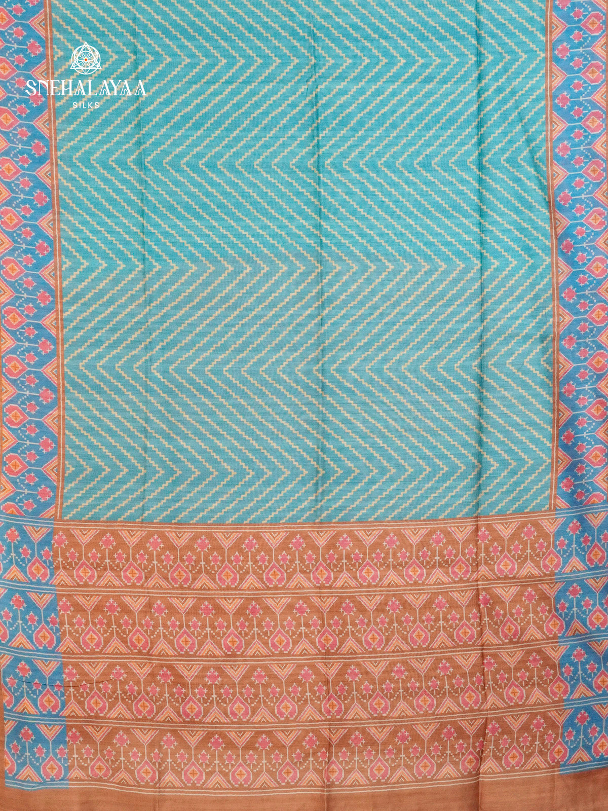 Aqua Blue Jute Saree