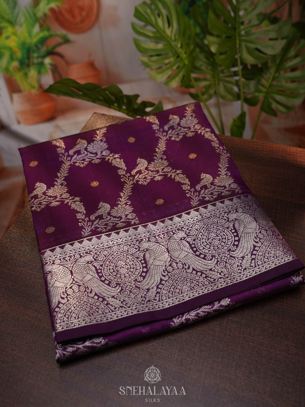 Purple Venkatagiri Silk Saree