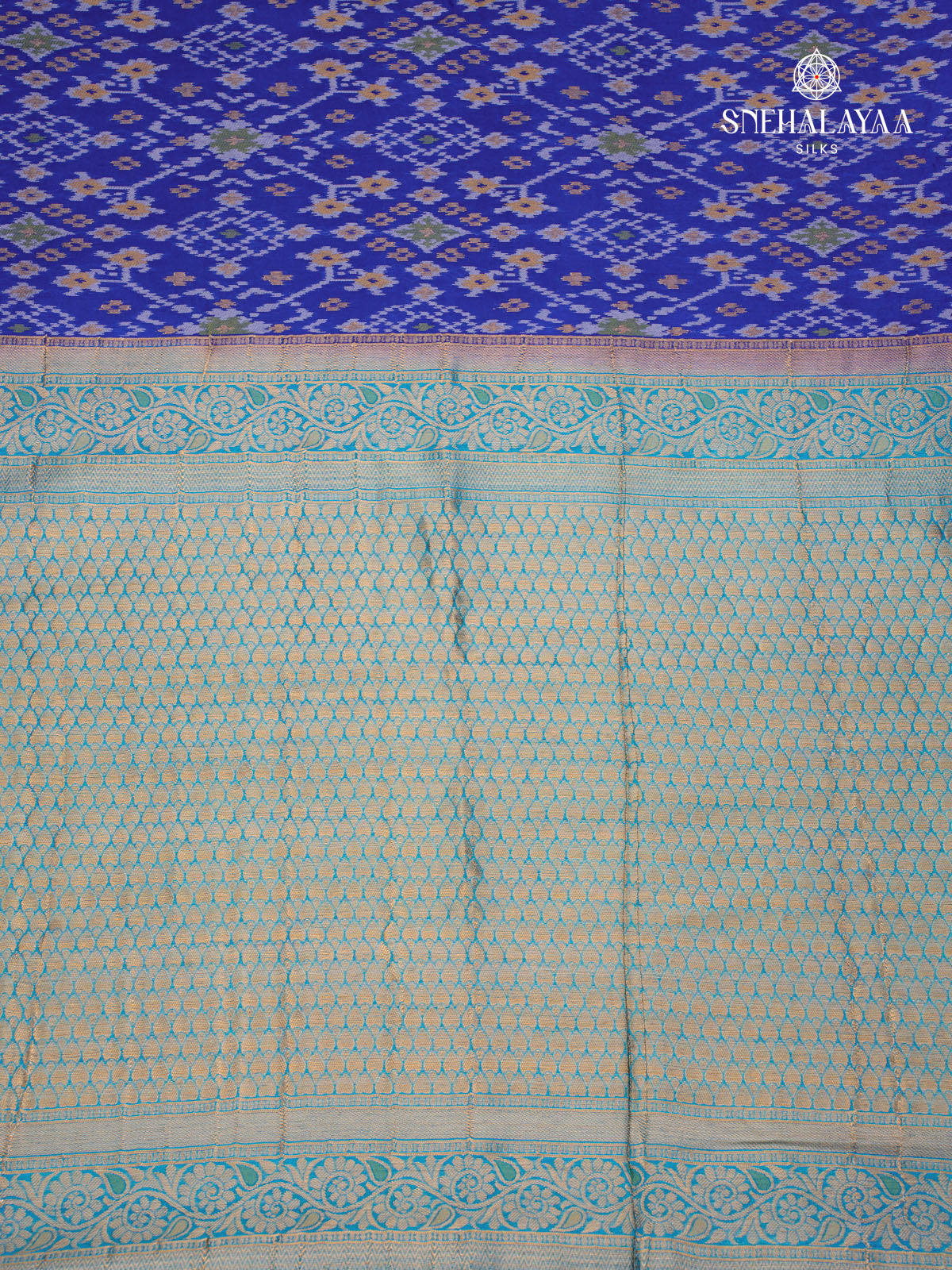 Blue Ikat Silk Saree
