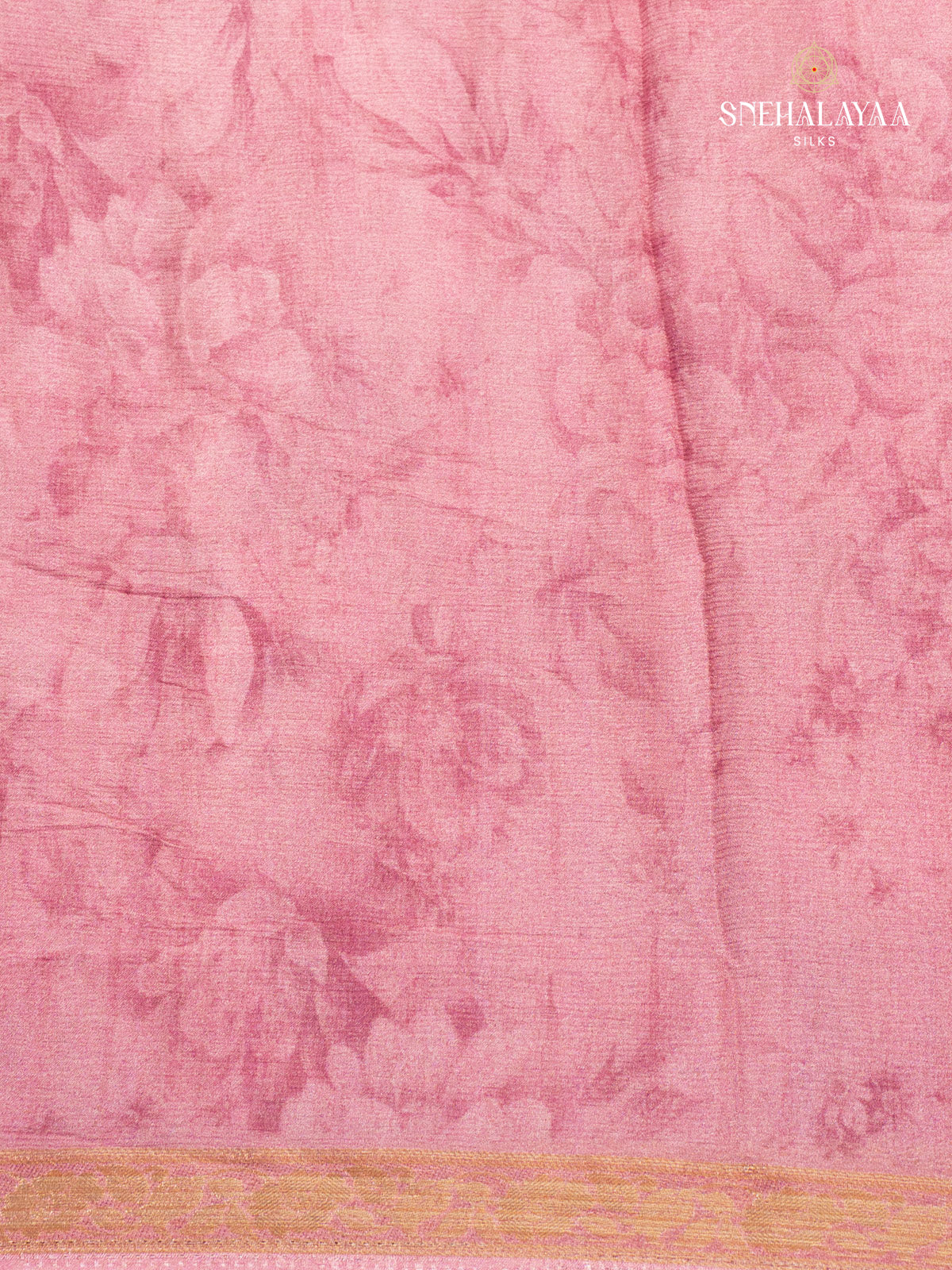 Pink Printed Chiffon Saree