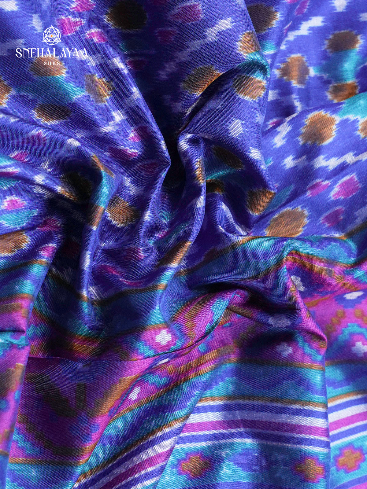 Royal Blue Ikat Saree