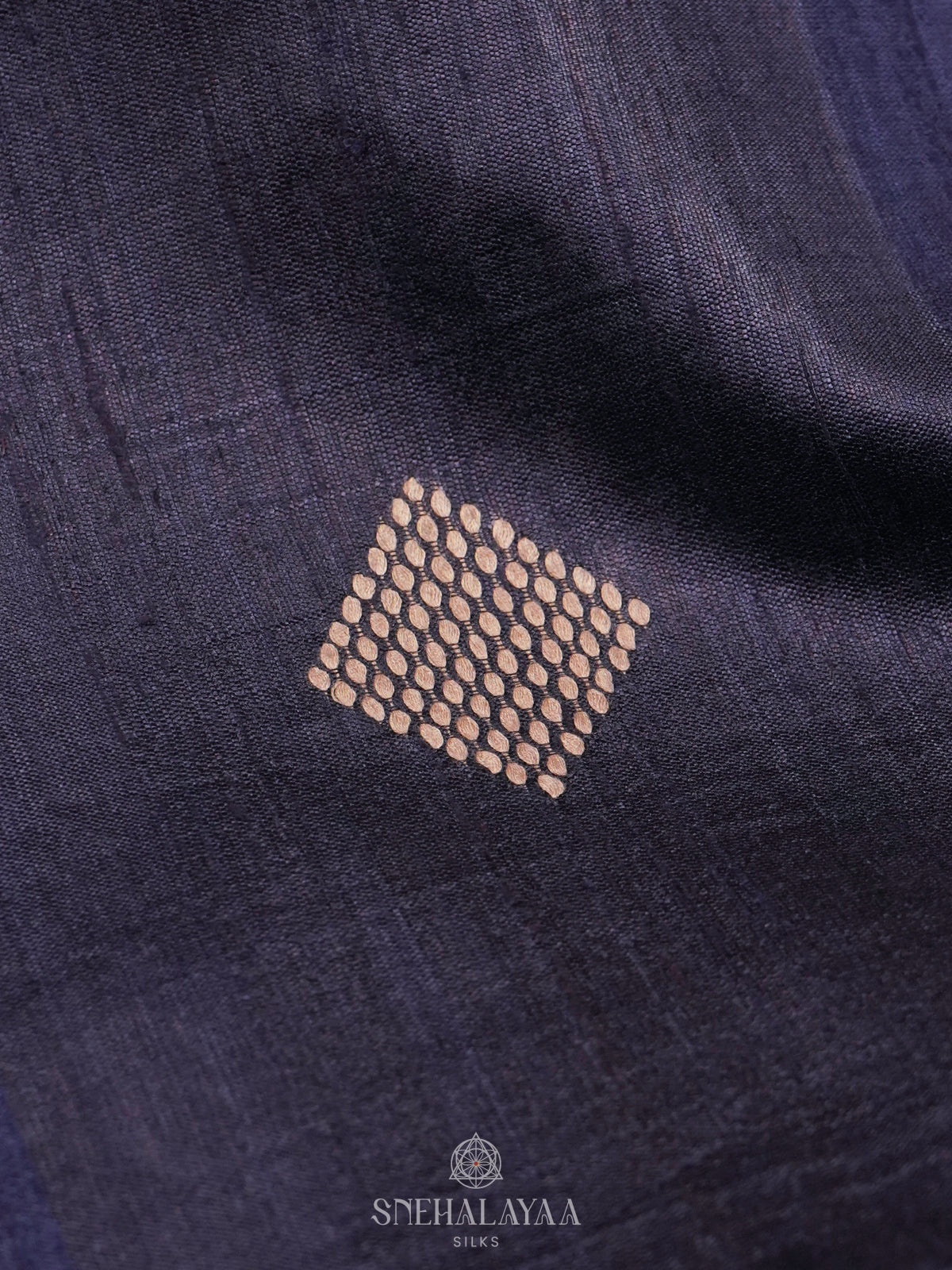 Navy Blue Tussar Saree