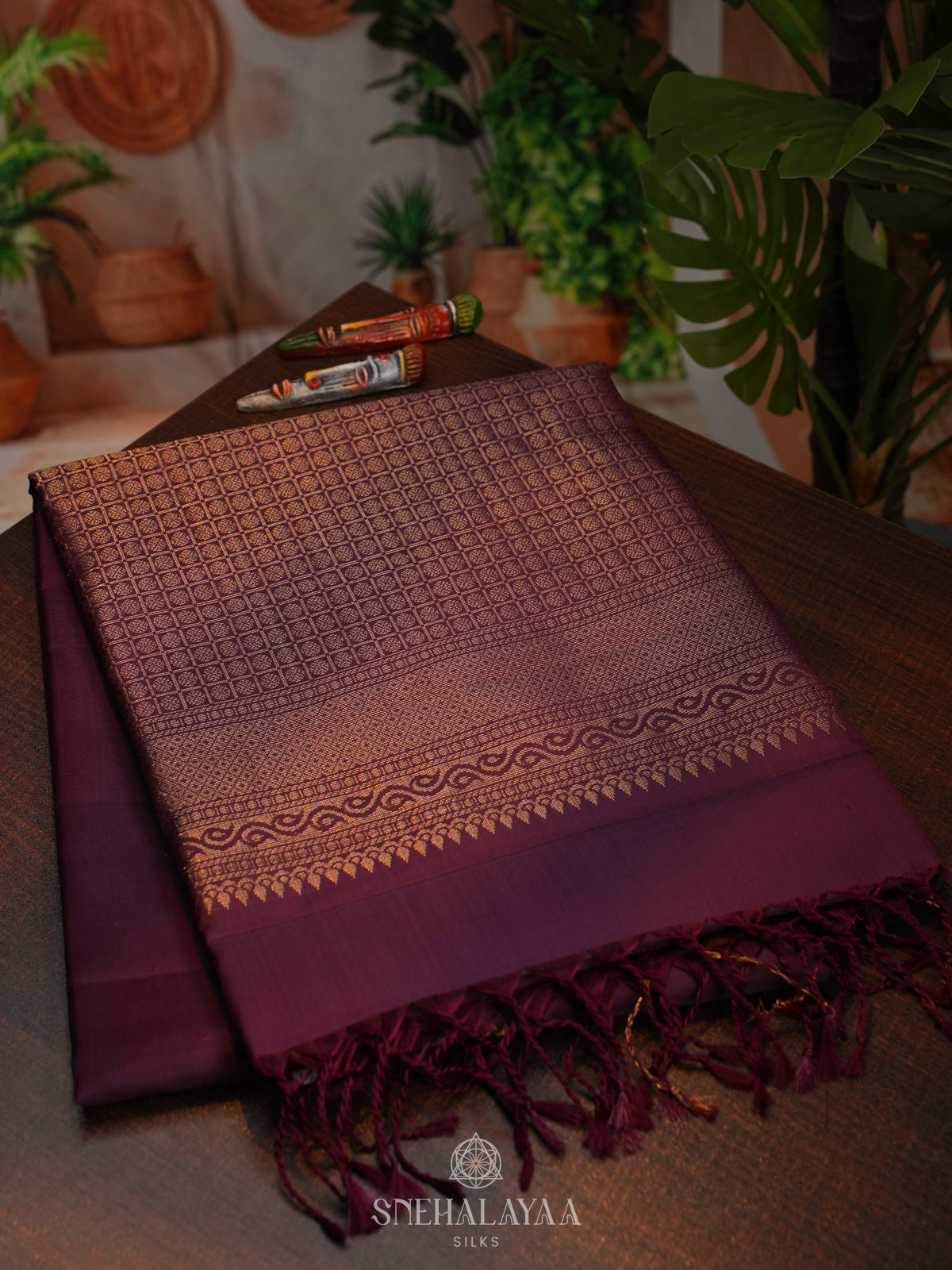 Purple soft Silk Saree