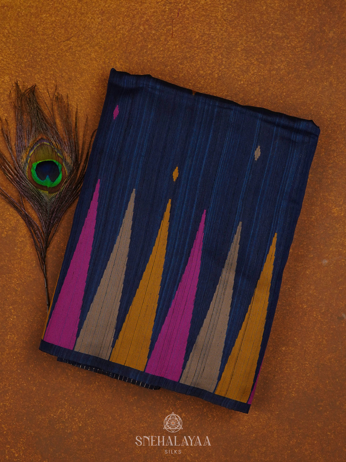 Blue Munga Tussar Saree