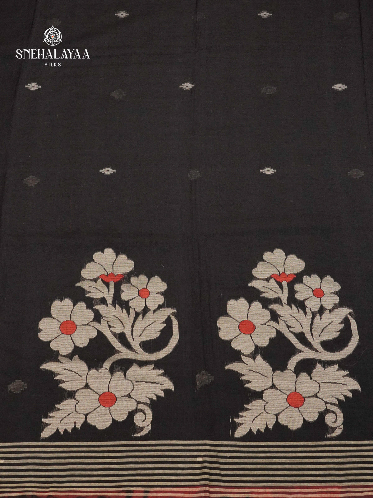 Black Sambalpuri Cotton Saree