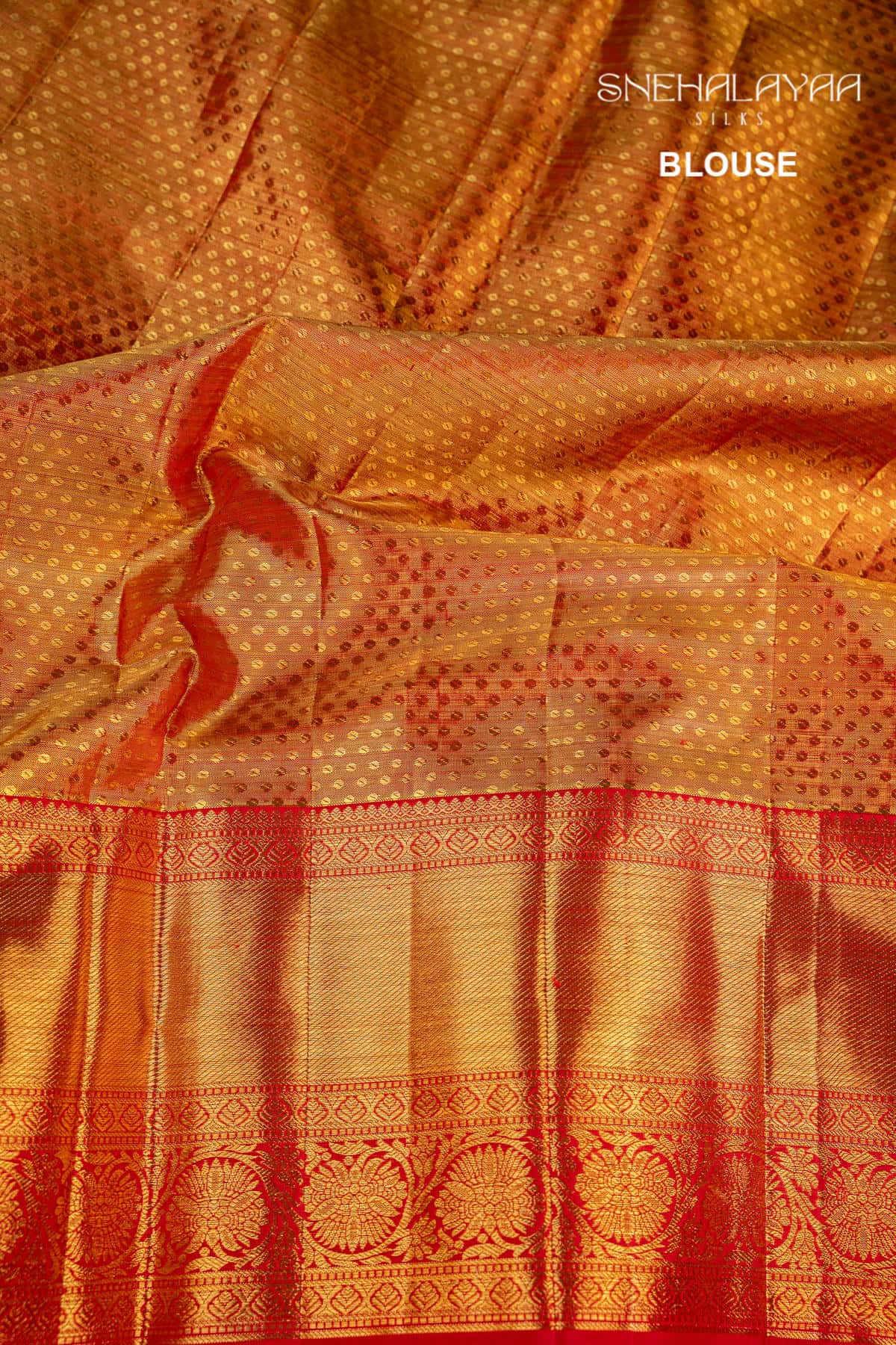 Red and Gold Kancheevaram Wedding Silk Saree