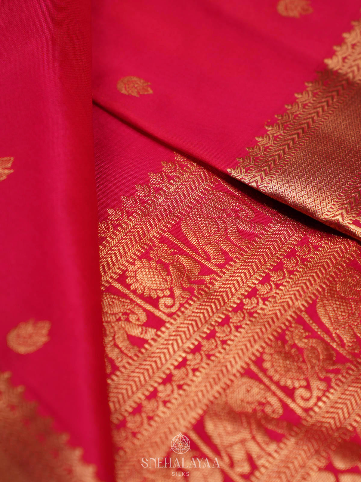 Pink Kanjivaram silk saree