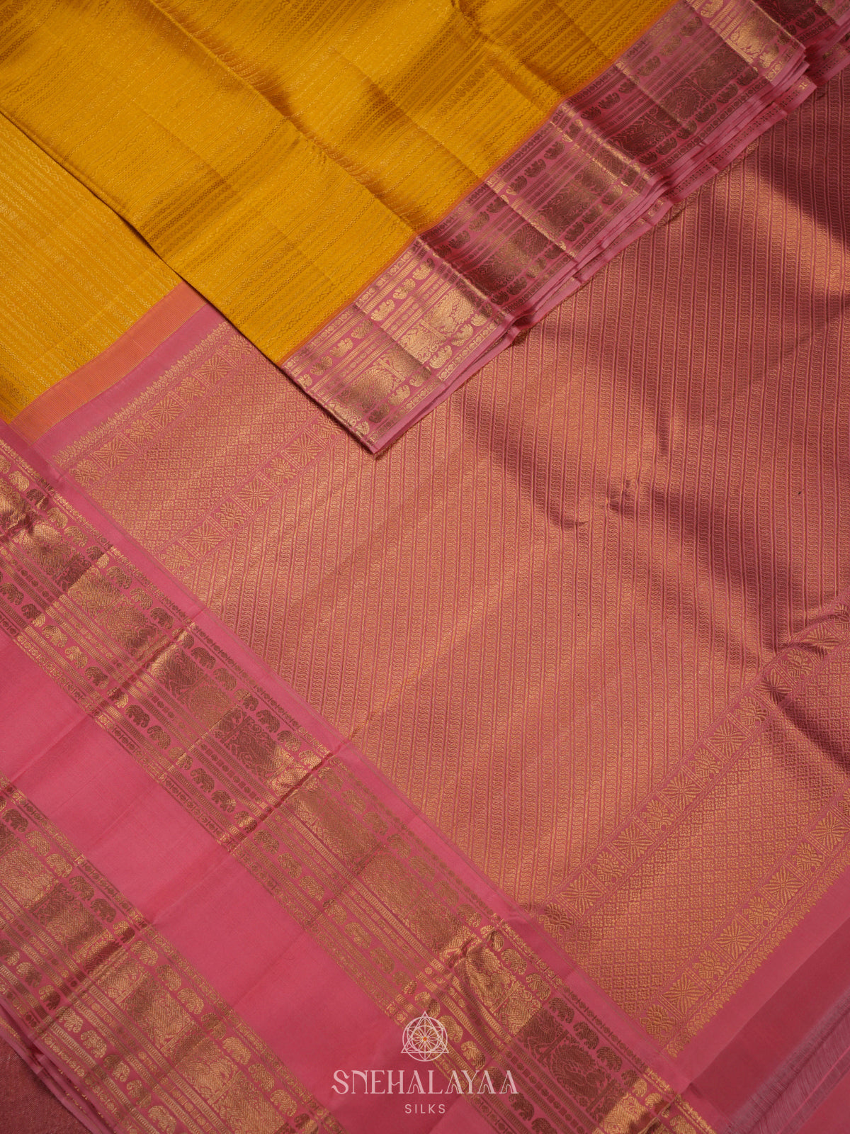 Yellow Kanjivaram Silk Saree