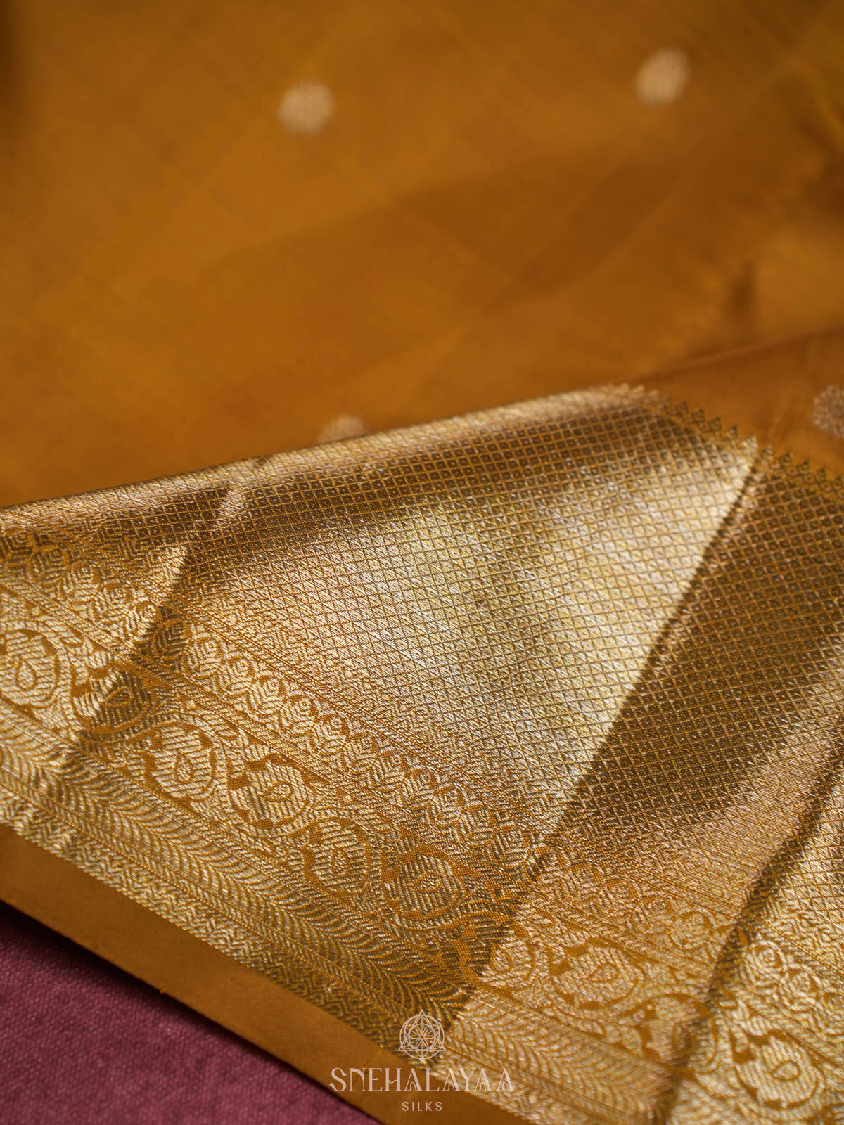 Mustard Yellow Kanjivaram Silk Saree