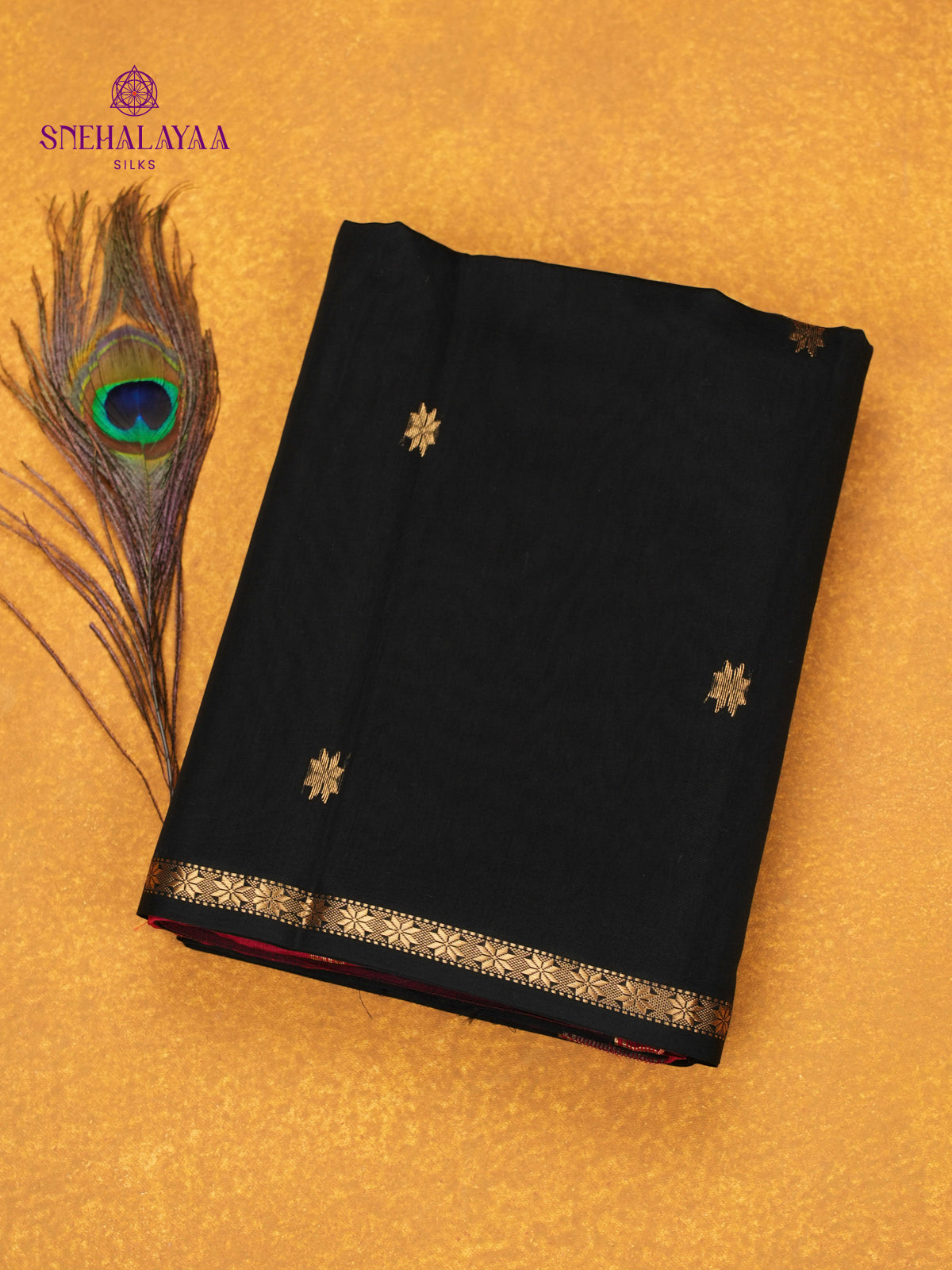 Black Maheshwari Silk Cotton Saree