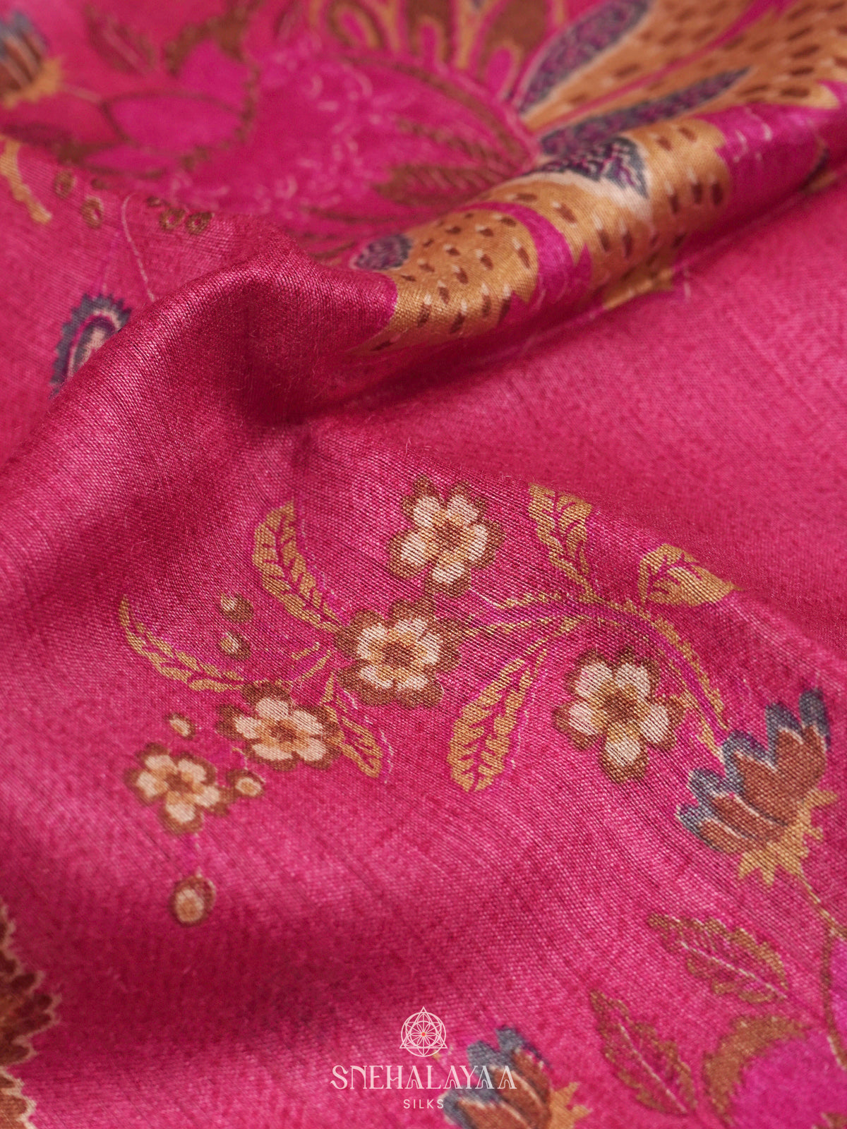 Pink Munga Tussar Saree