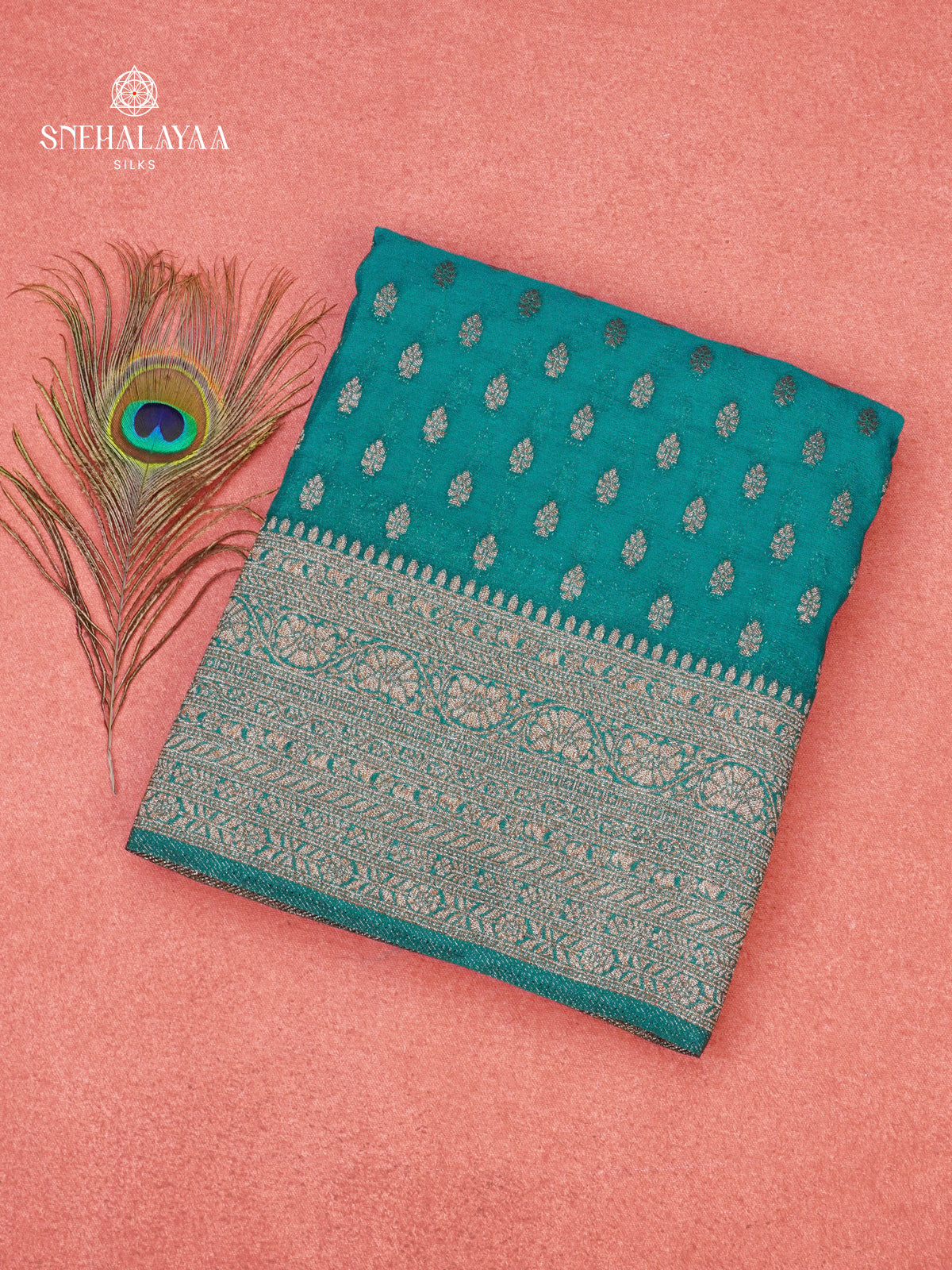 Sky Blue Banaras Crepe Silk Saree