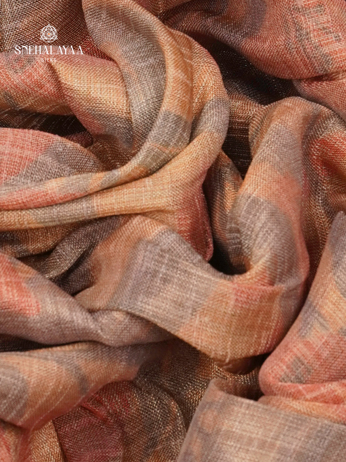 Peach Linen Tissue Saree