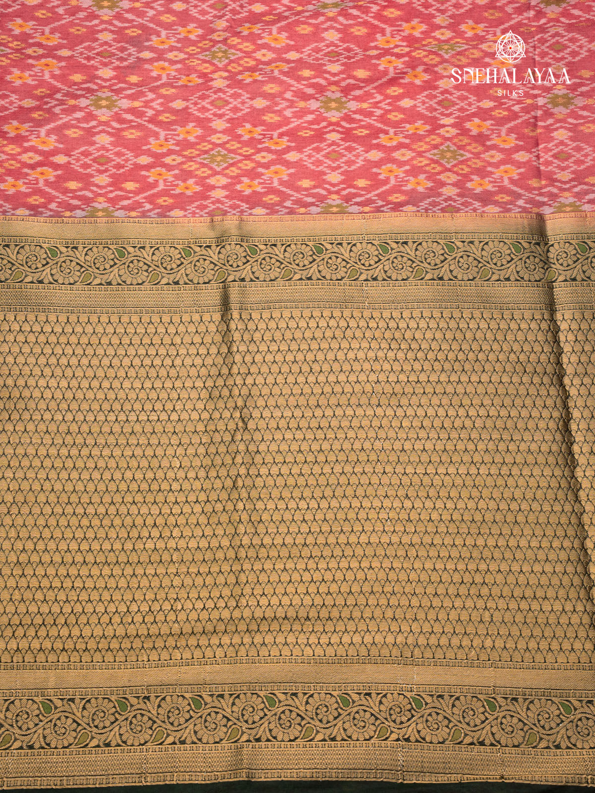 Pink Ikat Silk Saree