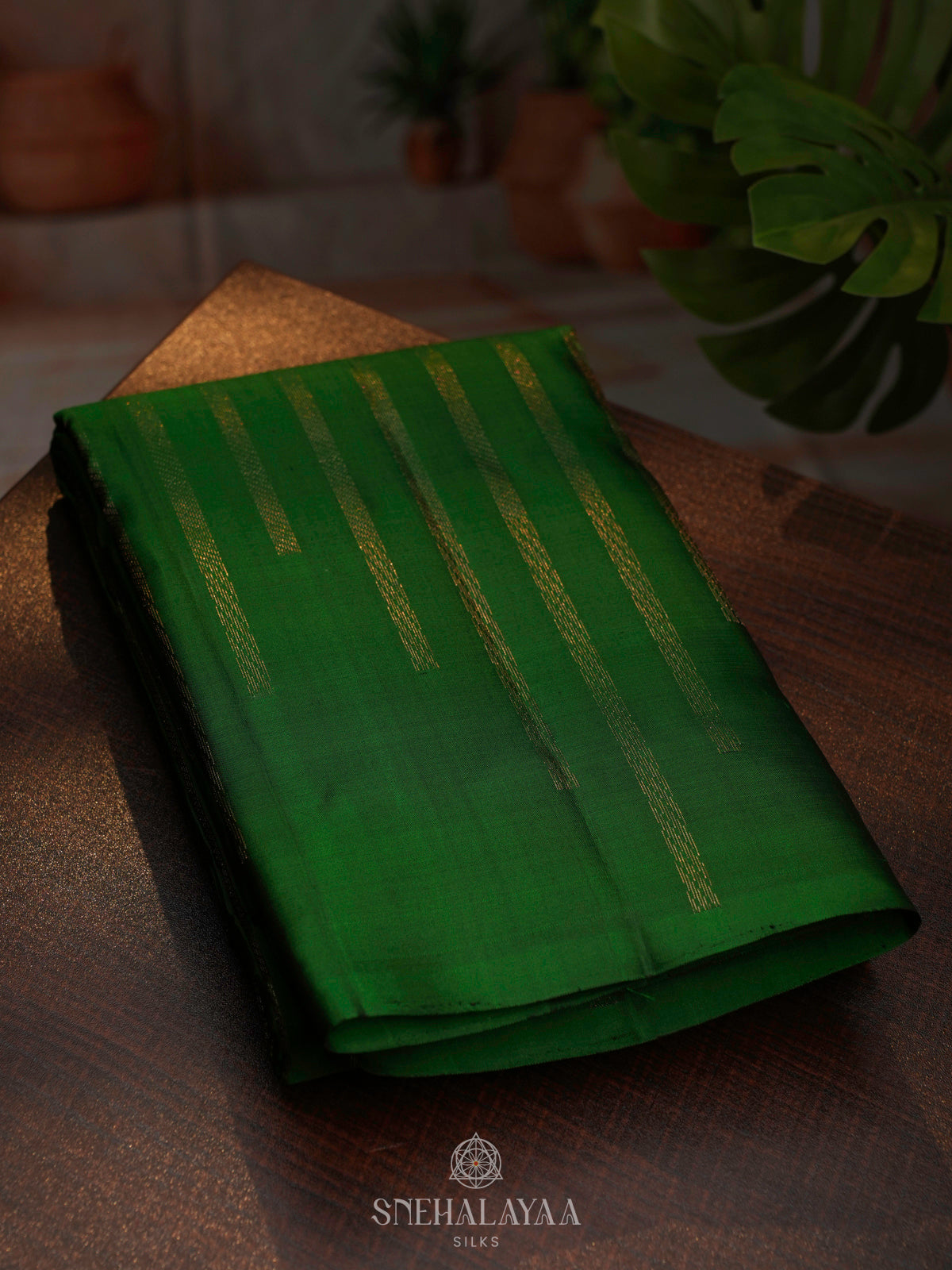 Emerald Green Kanjivaram Silk Saree