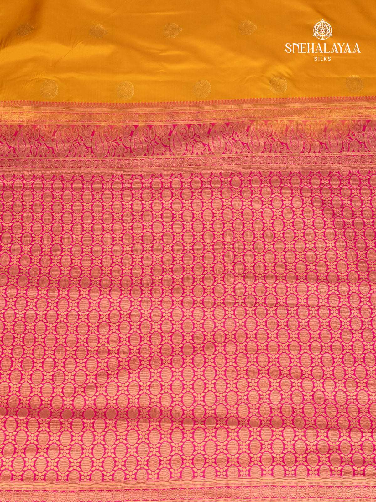 Mustard Yellow Gadwal Silk Saree