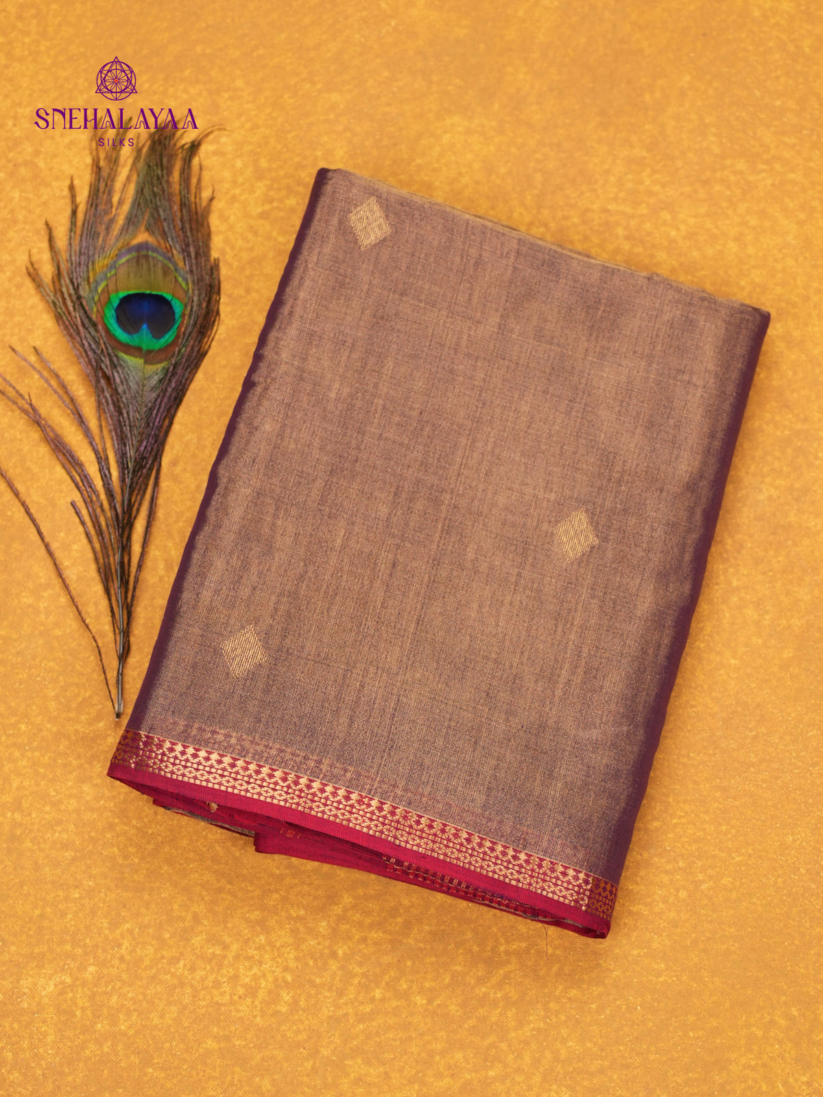 Brown Maheshwari Silk Cotton Saree