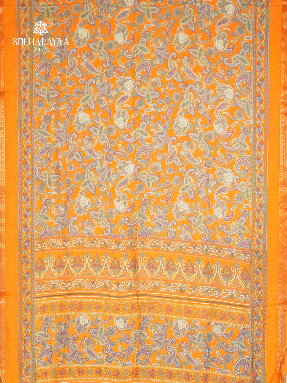 Orange Chiffon Saree