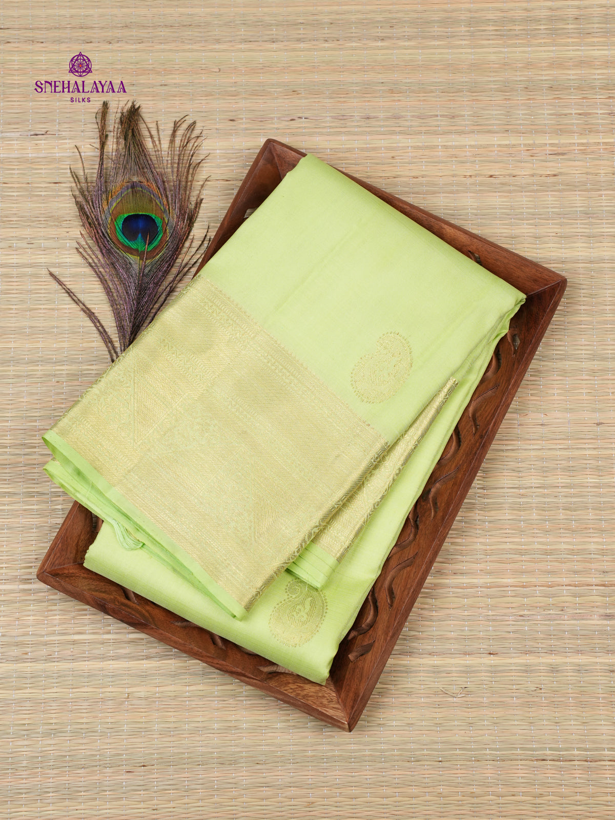 Pista Green Kanjivaram Silk Saree