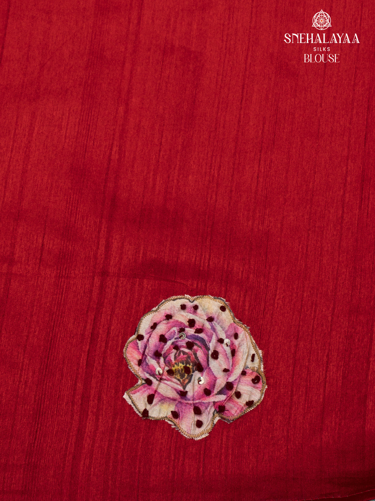 Red Raw Silk Embroidery Saree