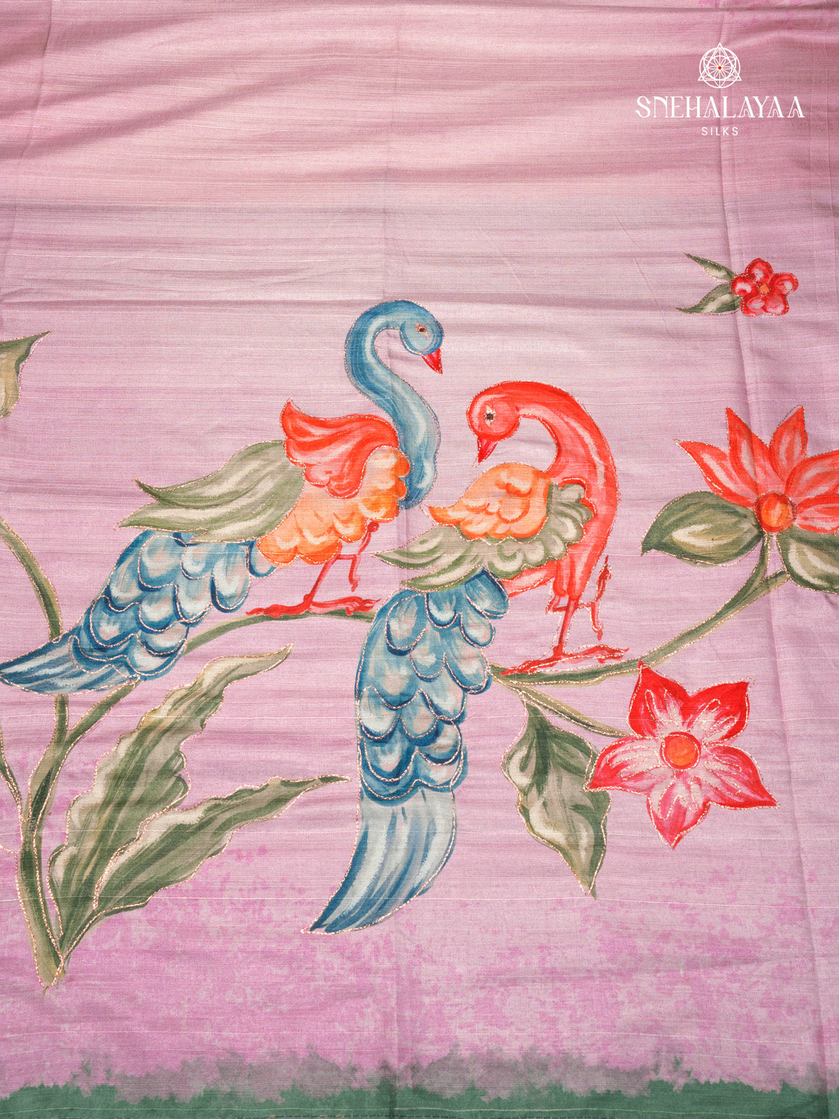 Pastel Purple Tussar Saree