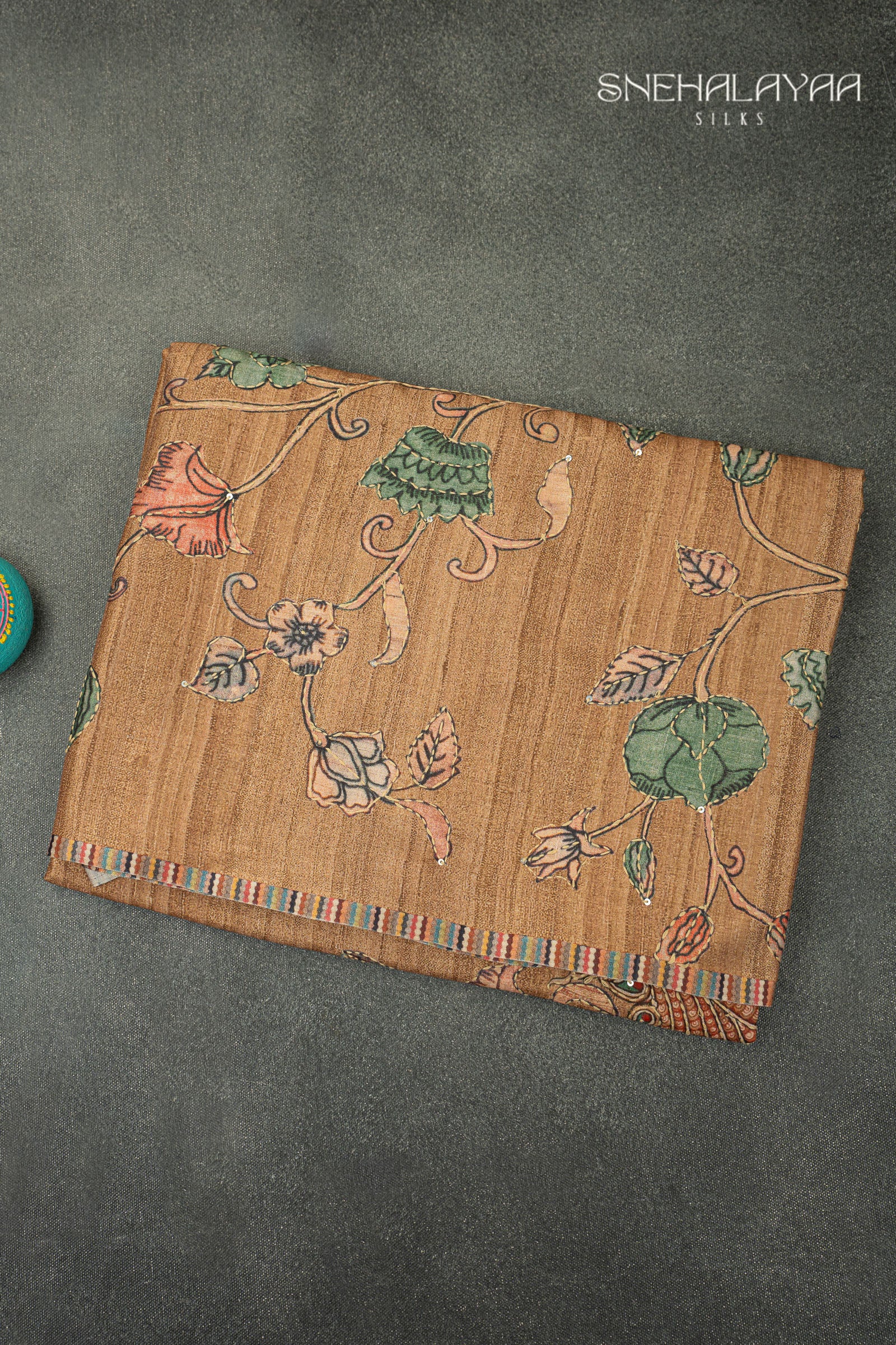 Tortilla Brown Semi Tussar Saree