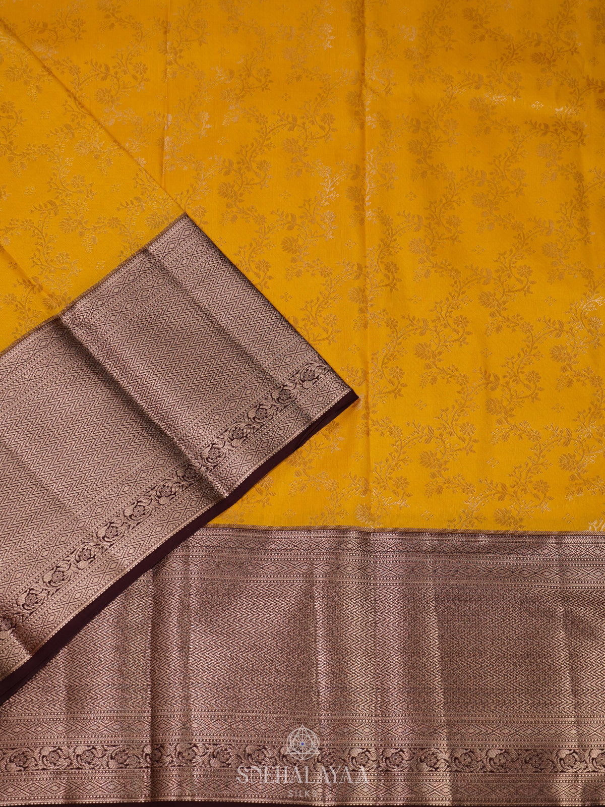 Mango Yellow Art Silk Saree