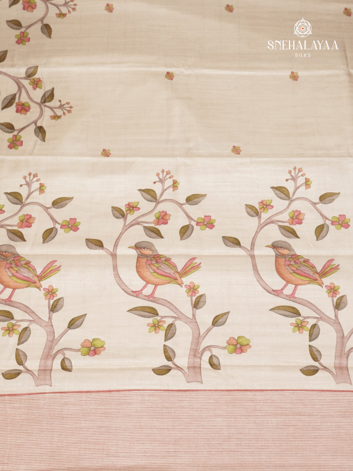 White Tussar Saree