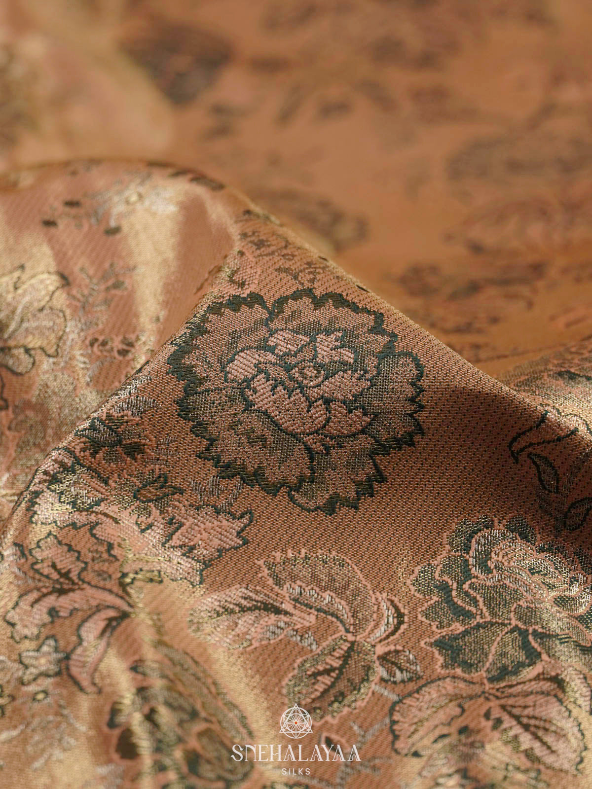 Peach Art Silk Saree