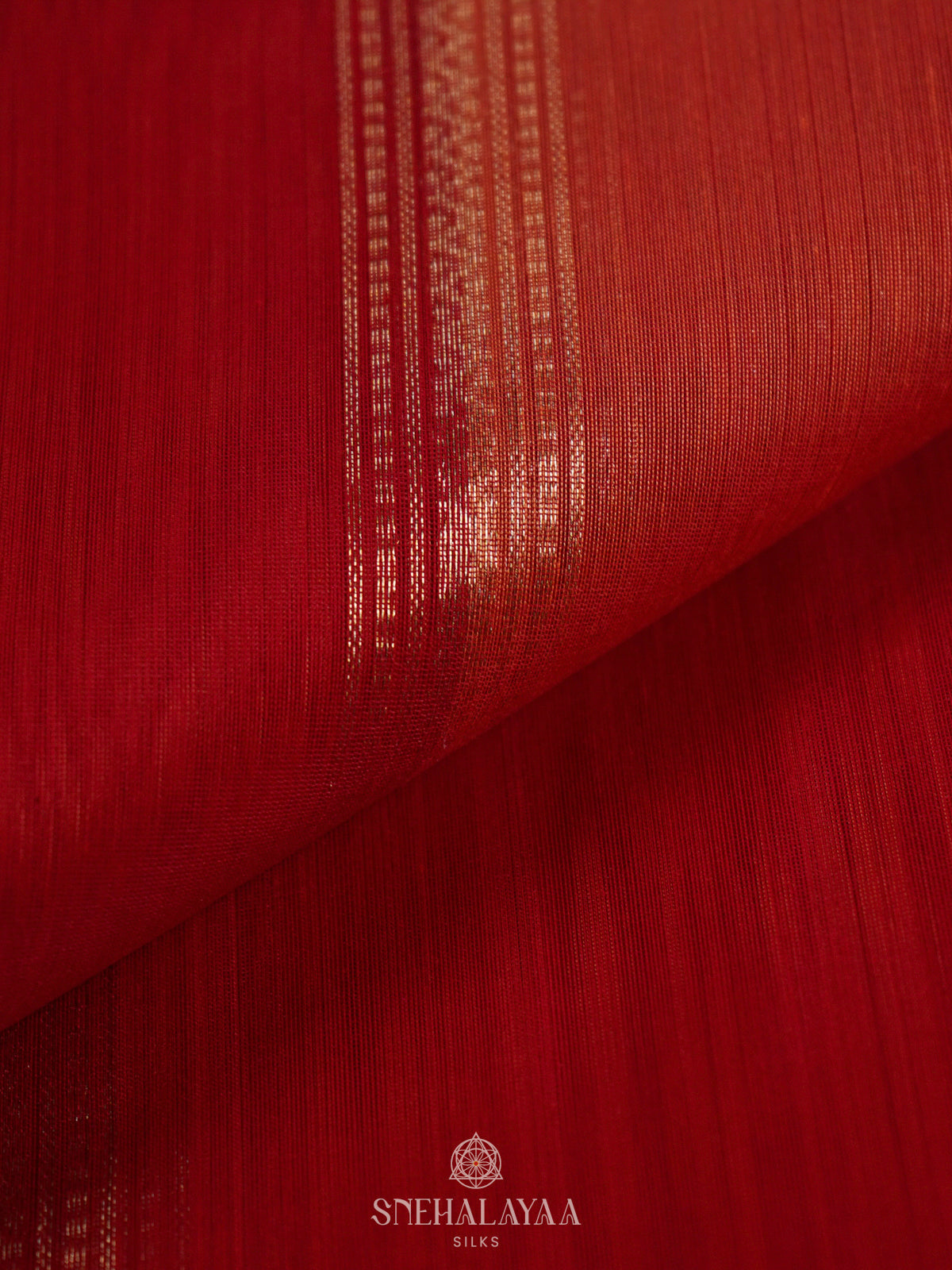 Red Kora Silk Cotton Saree